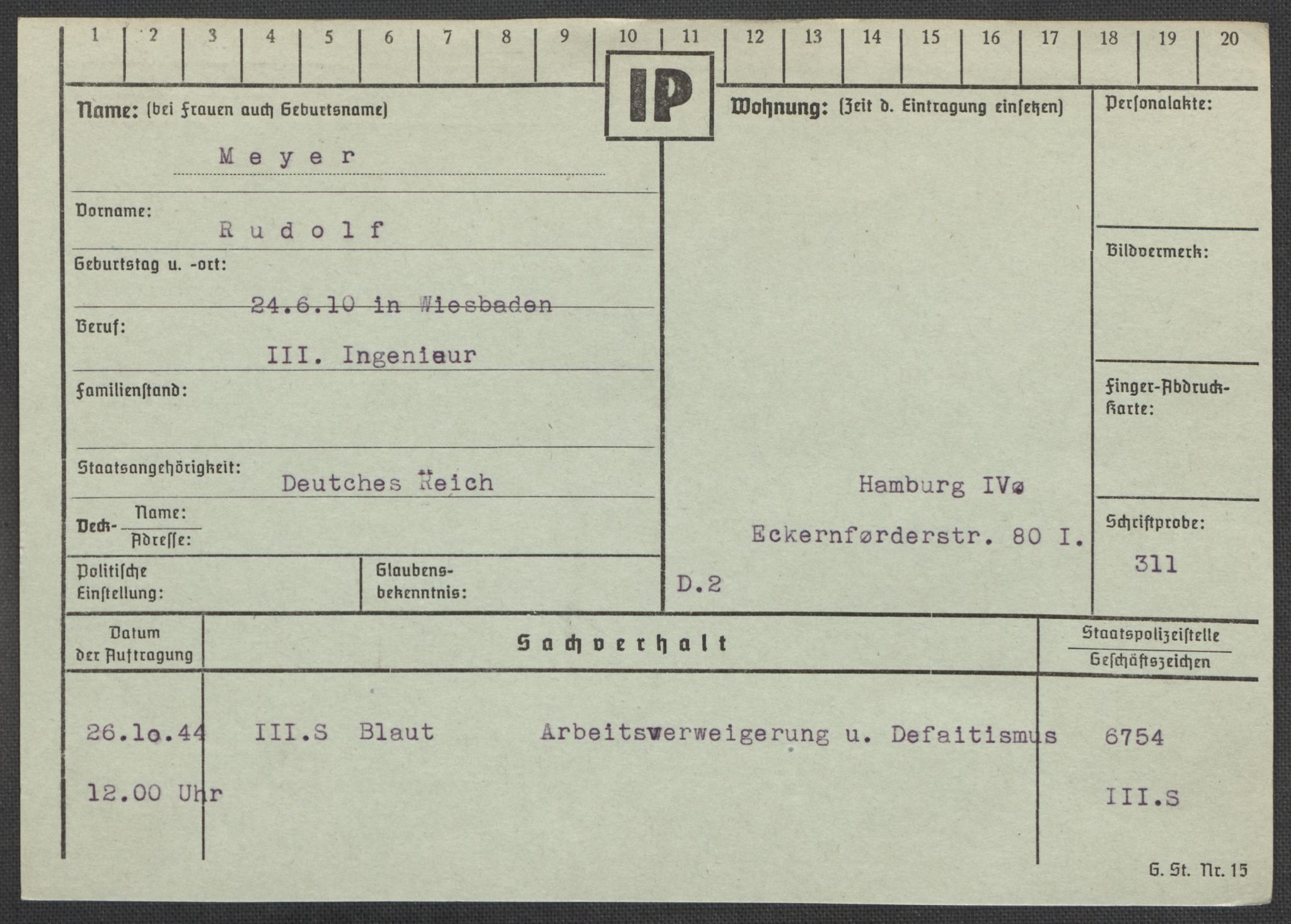 Befehlshaber der Sicherheitspolizei und des SD, RA/RAFA-5969/E/Ea/Eaa/L0007: Register over norske fanger i Møllergata 19: Lundb-N, 1940-1945, p. 572