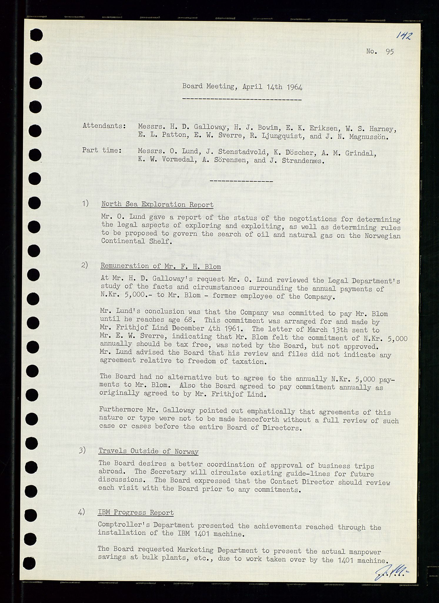 Pa 0982 - Esso Norge A/S, AV/SAST-A-100448/A/Aa/L0001/0004: Den administrerende direksjon Board minutes (styrereferater) / Den administrerende direksjon Board minutes (styrereferater), 1963-1964, p. 119