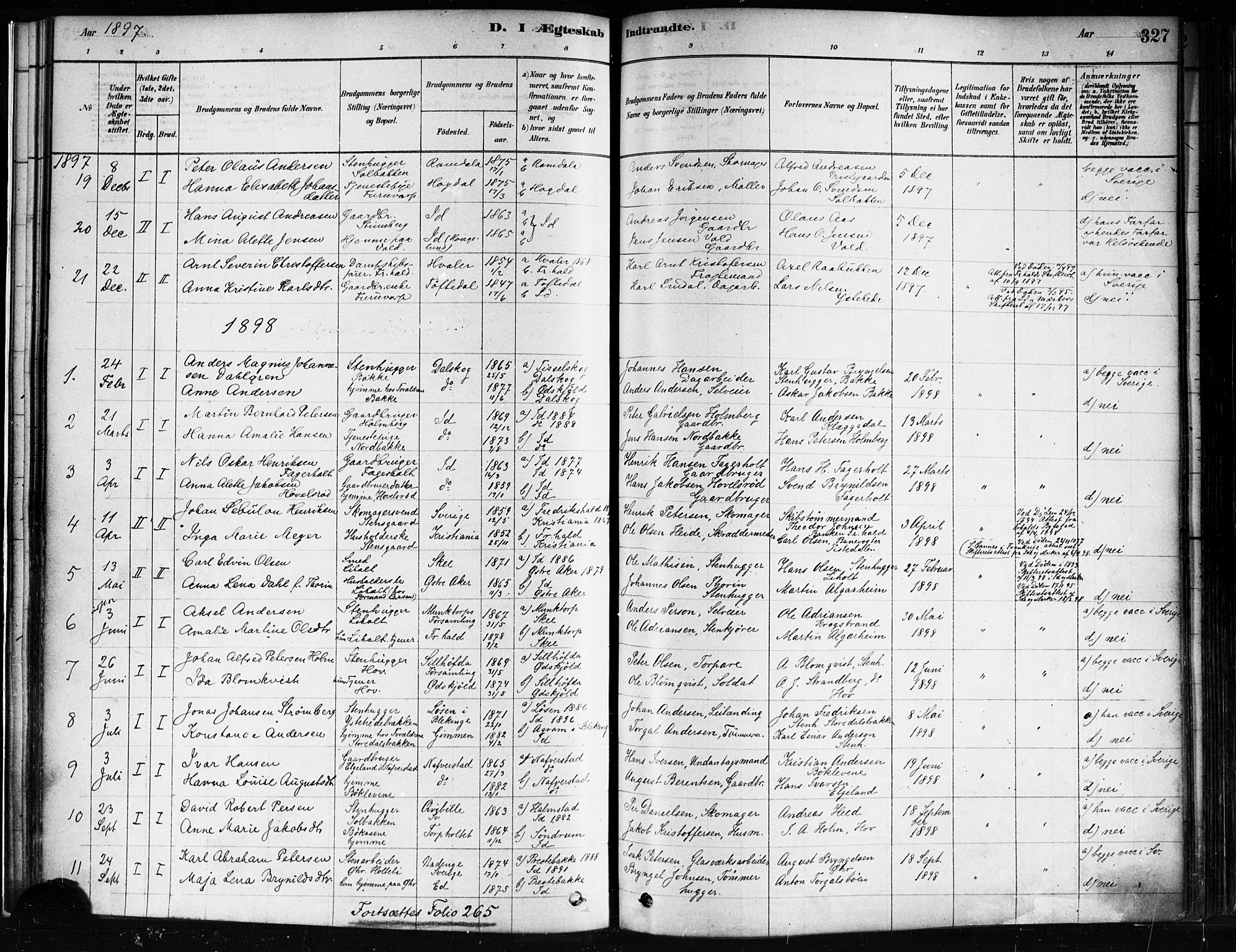 Idd prestekontor Kirkebøker, SAO/A-10911/F/Fc/L0006b: Parish register (official) no. III 6B, 1878-1903, p. 327
