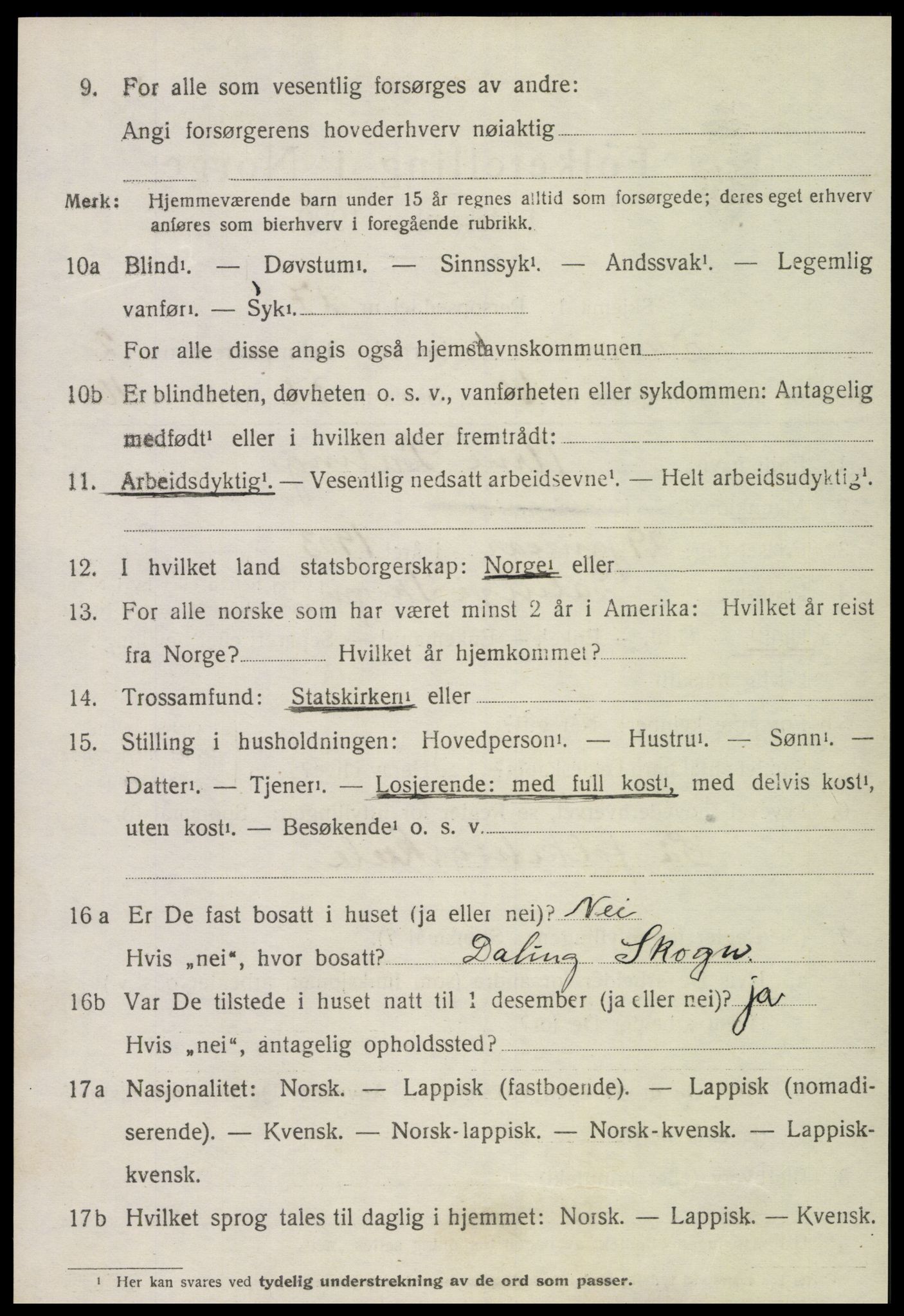 SAT, 1920 census for Skogn, 1920, p. 3680