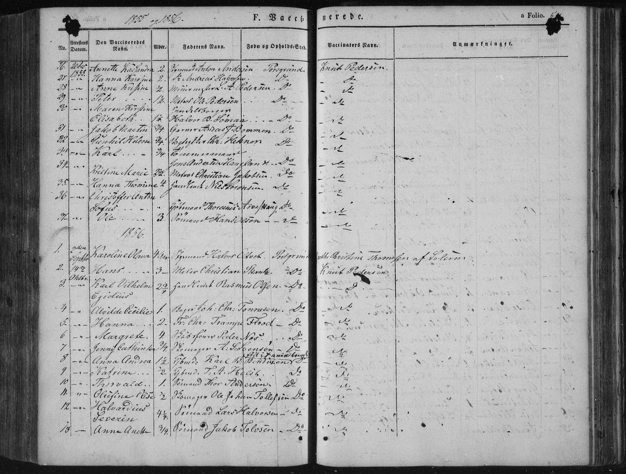 Porsgrunn kirkebøker , SAKO/A-104/F/Fa/L0006: Parish register (official) no. 6, 1841-1857, p. 516