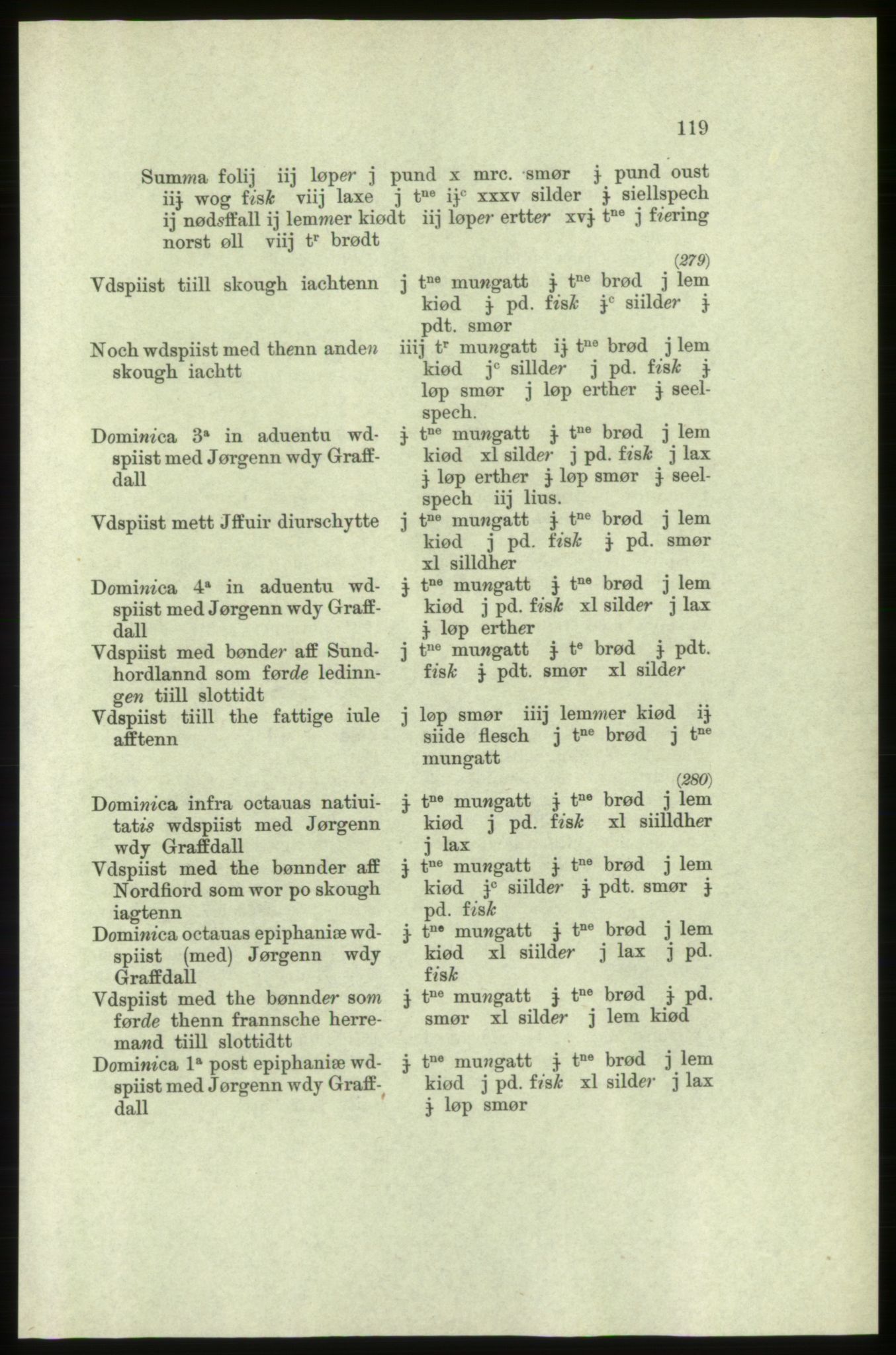 Publikasjoner utgitt av Arkivverket, PUBL/PUBL-001/C/0005: Bind 5: Rekneskap for Bergenhus len 1566-1567: B. Utgift C. Dei nordlandske lena og Finnmark D. Ekstrakt, 1566-1567, p. 119