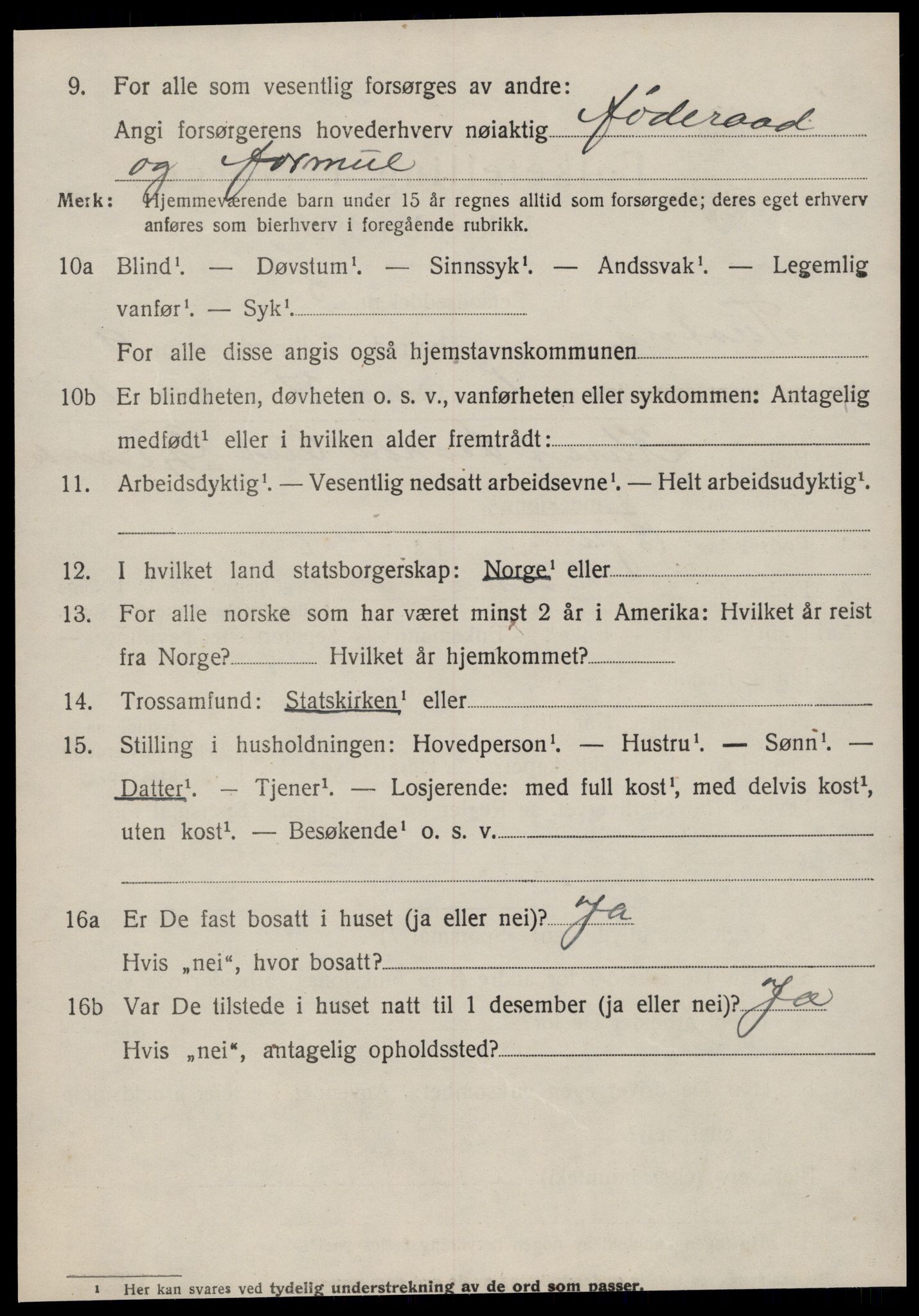 SAT, 1920 census for Tustna, 1920, p. 3834