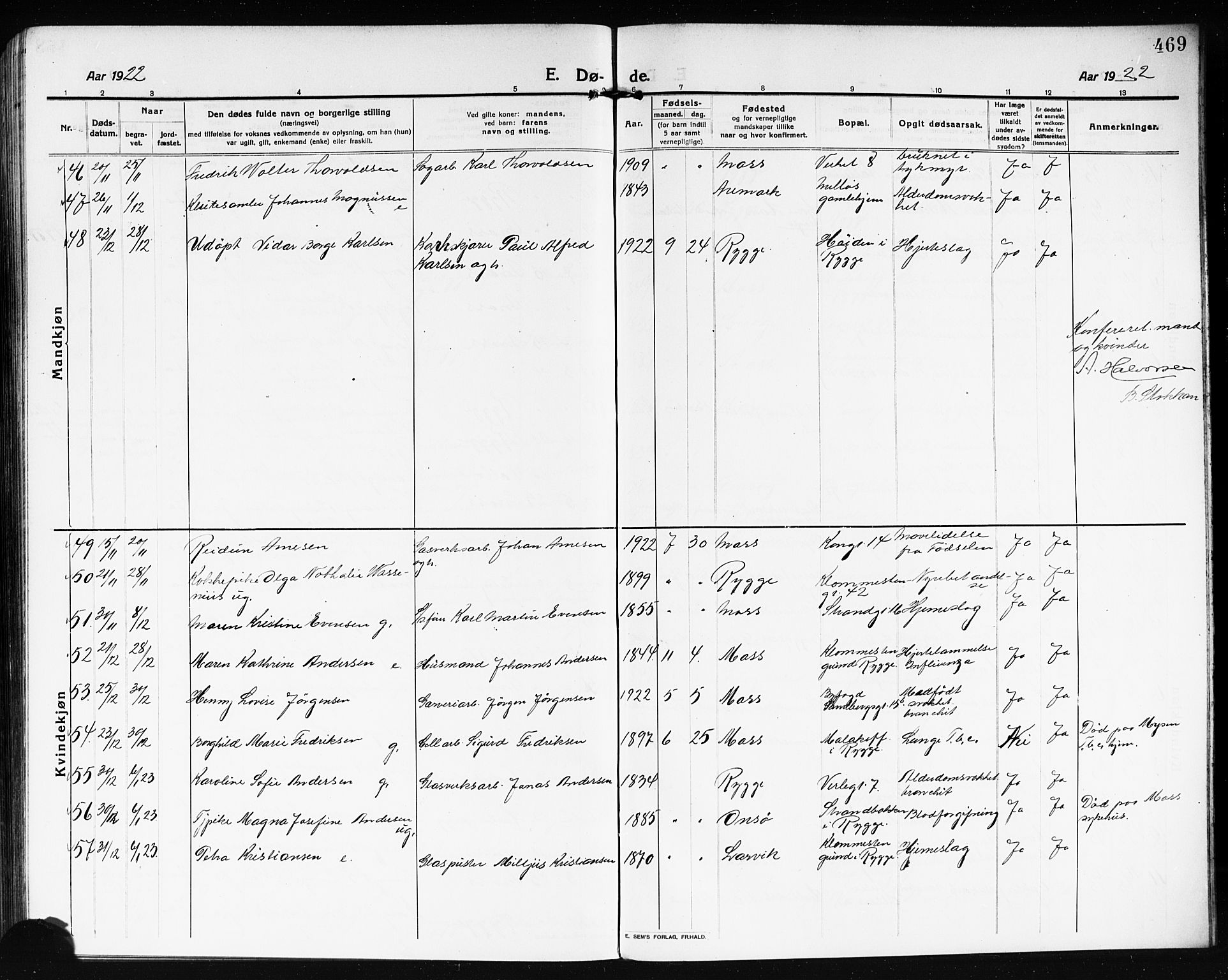 Moss prestekontor Kirkebøker, AV/SAO-A-2003/G/Ga/L0008: Parish register (copy) no. I 8, 1913-1923, p. 469