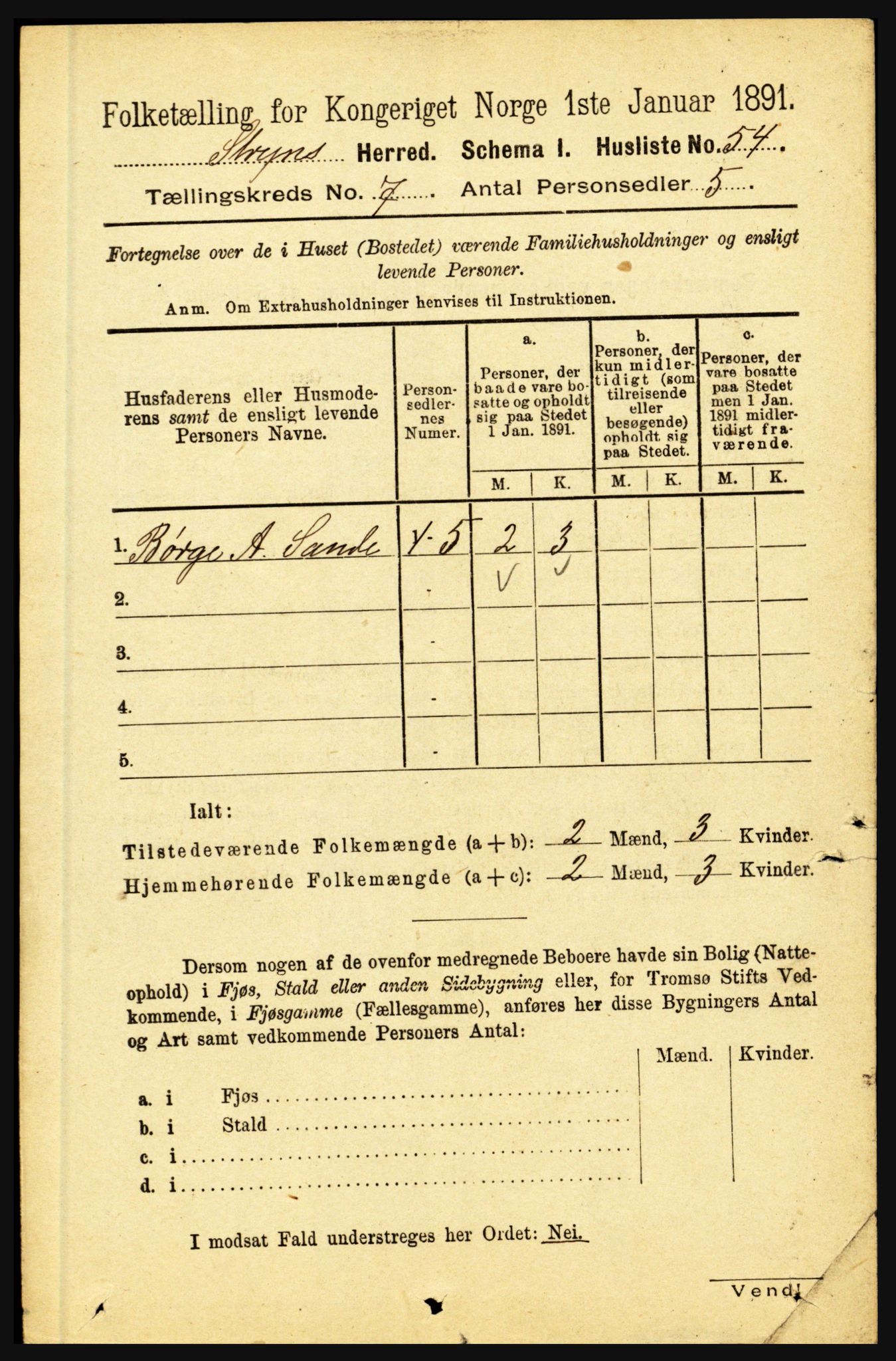 RA, 1891 census for 1448 Stryn, 1891, p. 2826