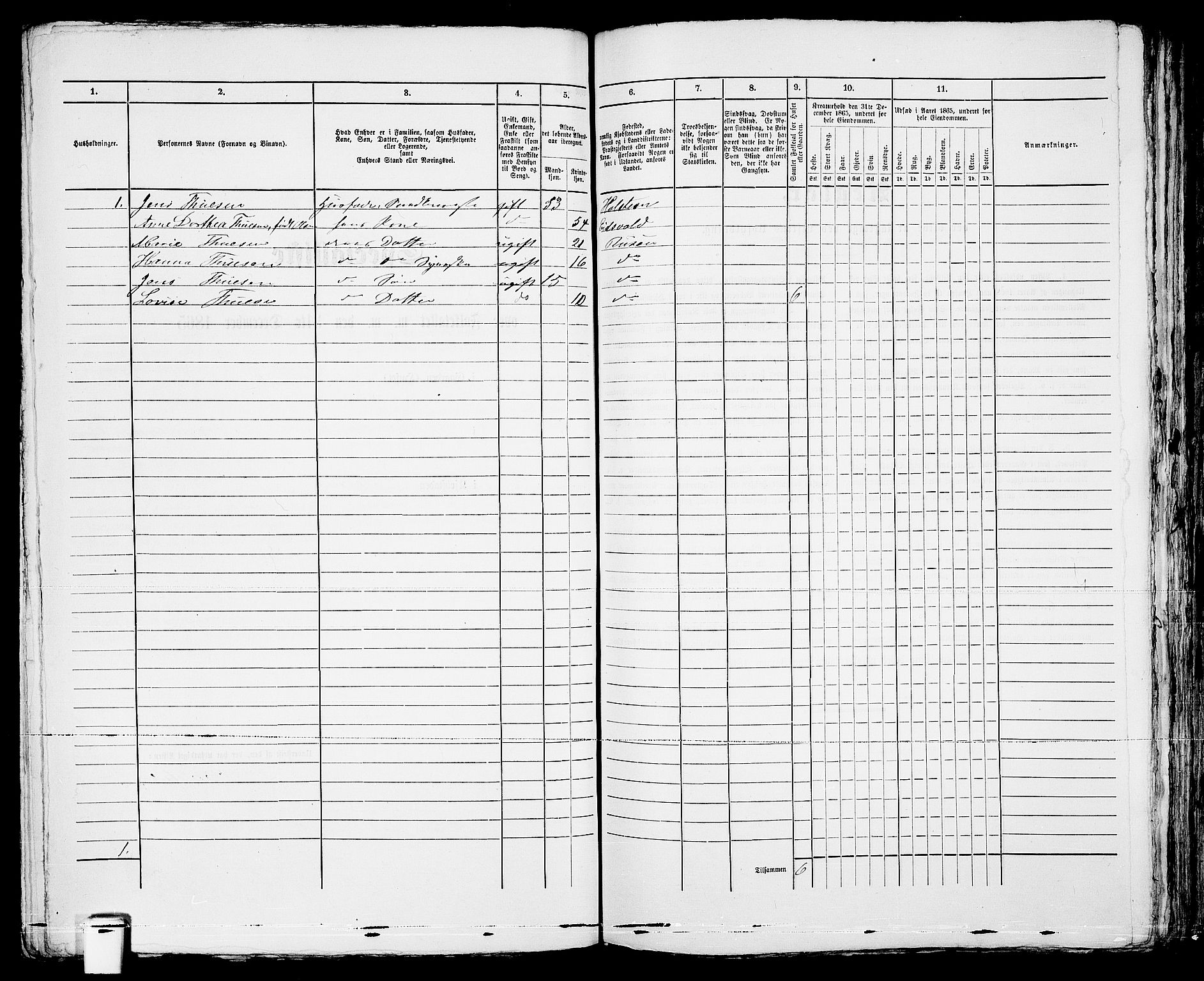 RA, 1865 census for Risør/Risør, 1865, p. 176