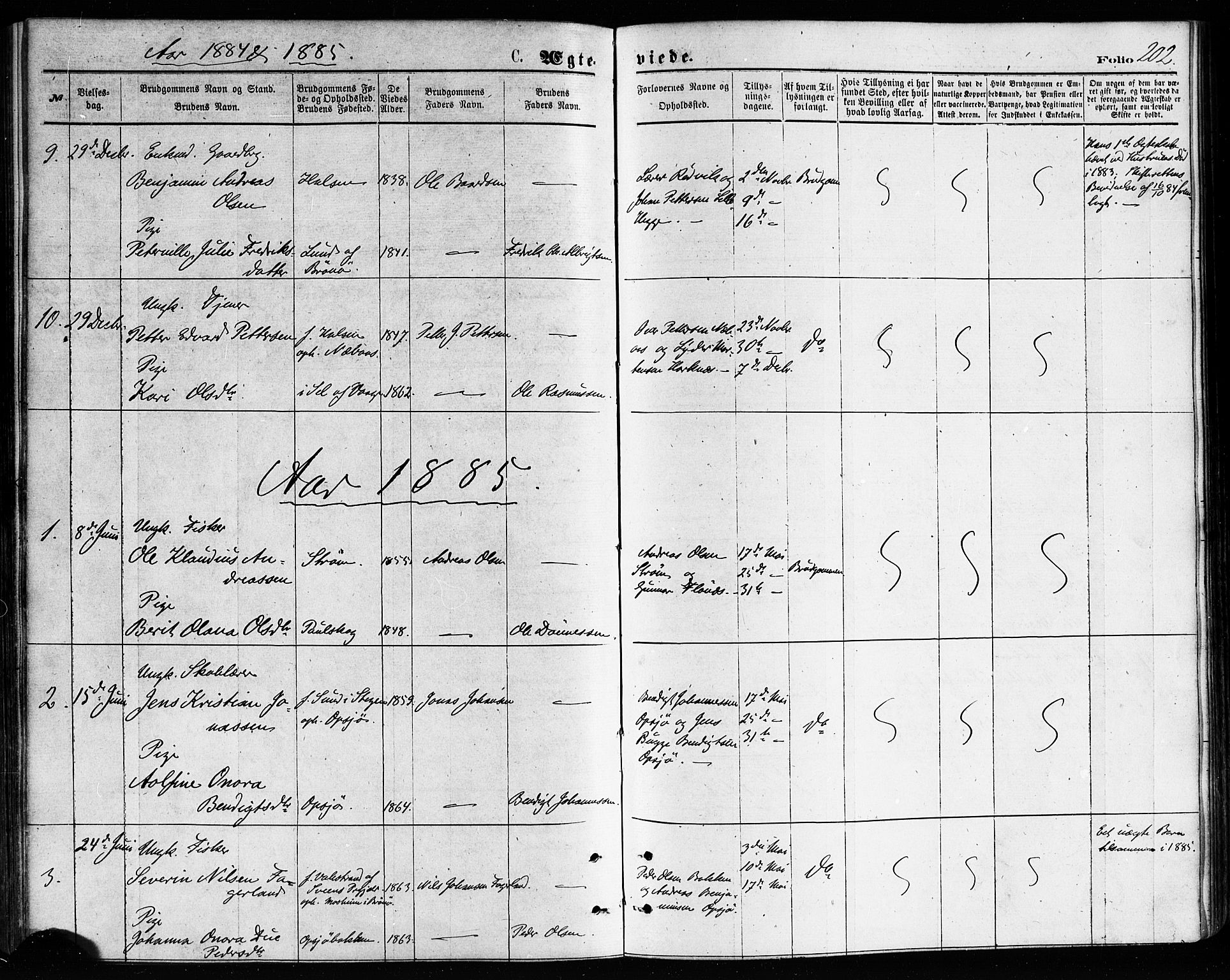 Ministerialprotokoller, klokkerbøker og fødselsregistre - Nordland, AV/SAT-A-1459/814/L0225: Parish register (official) no. 814A06, 1875-1885, p. 202