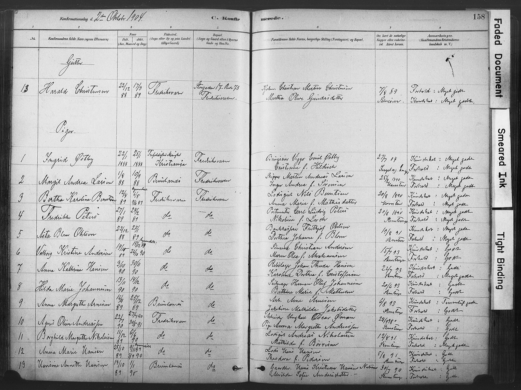 Stavern kirkebøker, SAKO/A-318/F/Fa/L0008: Parish register (official) no. 8, 1878-1905, p. 158