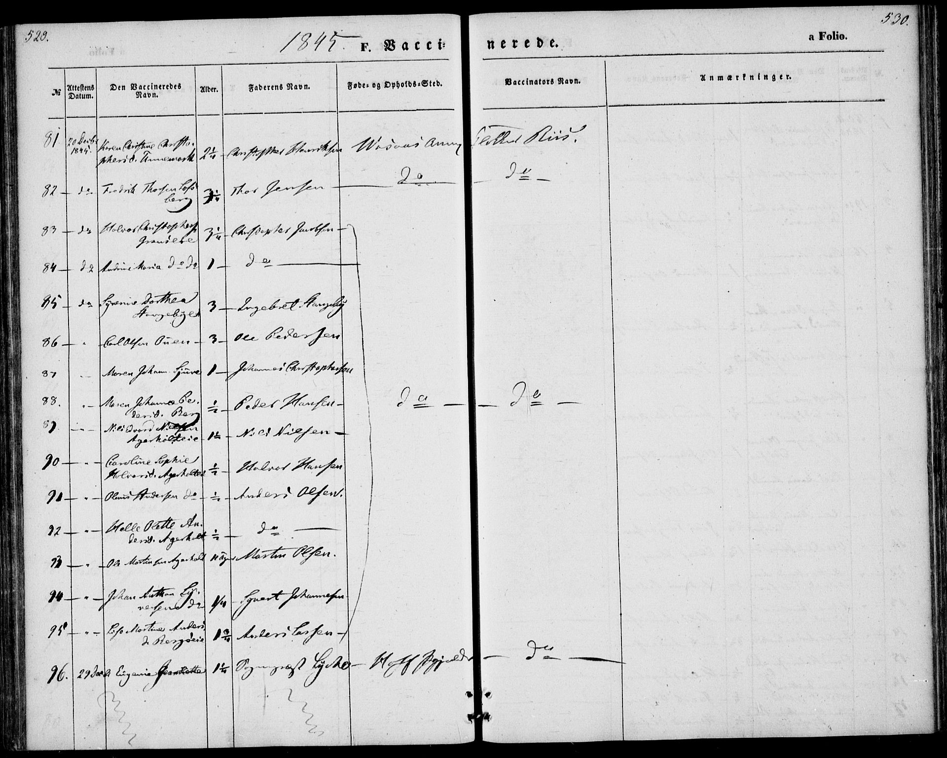 Hof kirkebøker, AV/SAKO-A-64/F/Fa/L0005: Parish register (official) no. I 5, 1844-1851, p. 529-530