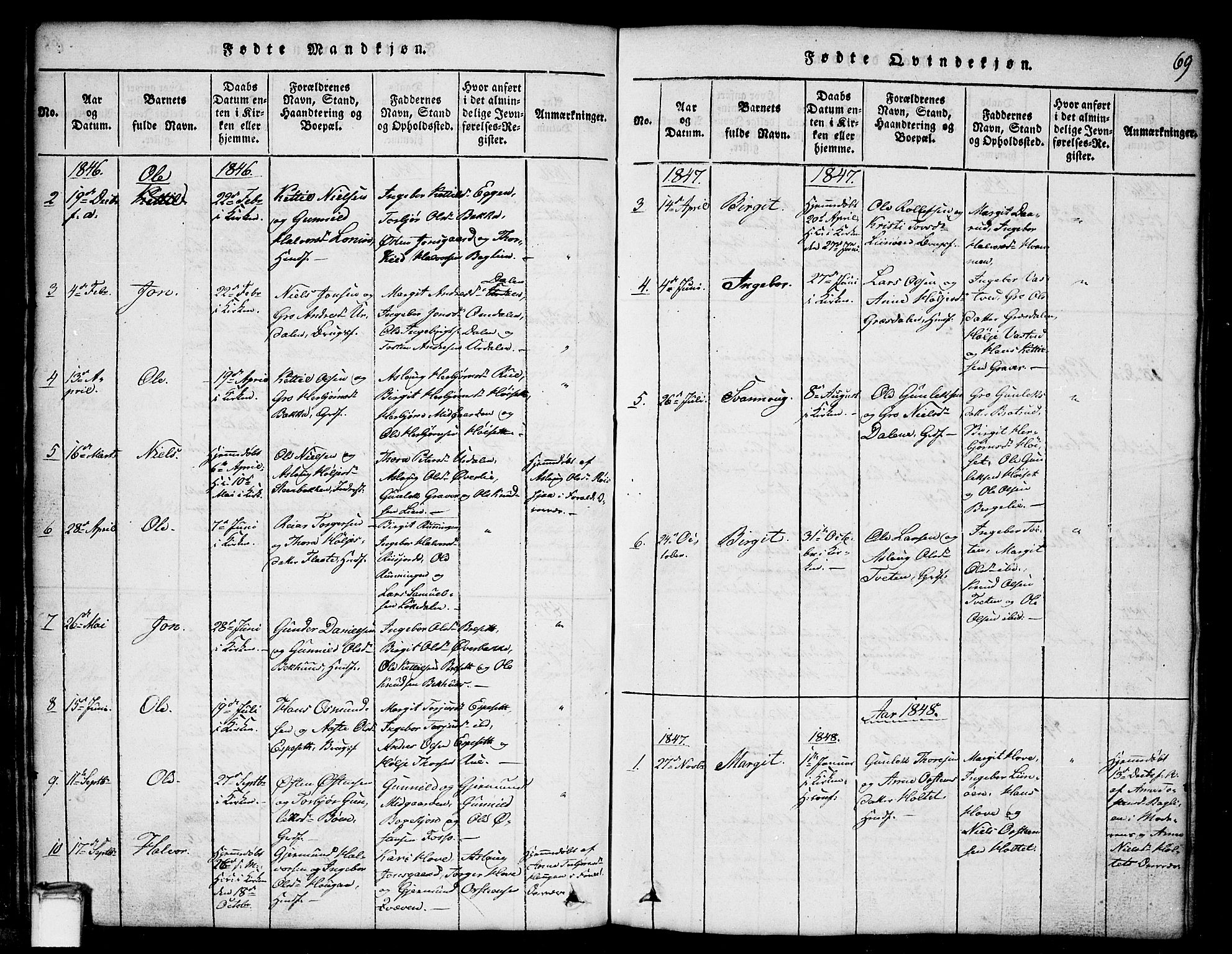Gransherad kirkebøker, SAKO/A-267/G/Gb/L0001: Parish register (copy) no. II 1, 1815-1860, p. 69