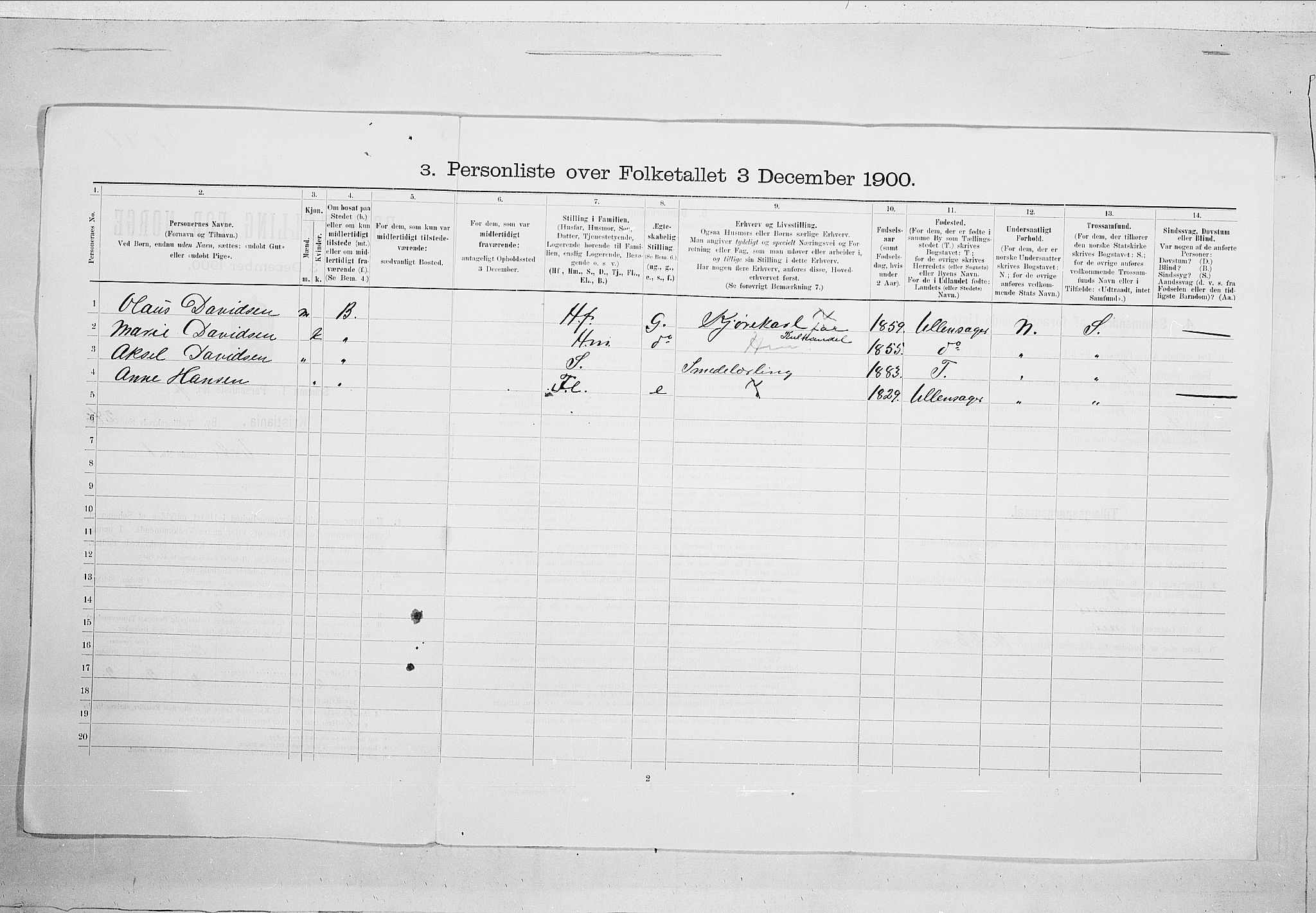 SAO, 1900 census for Kristiania, 1900, p. 108452