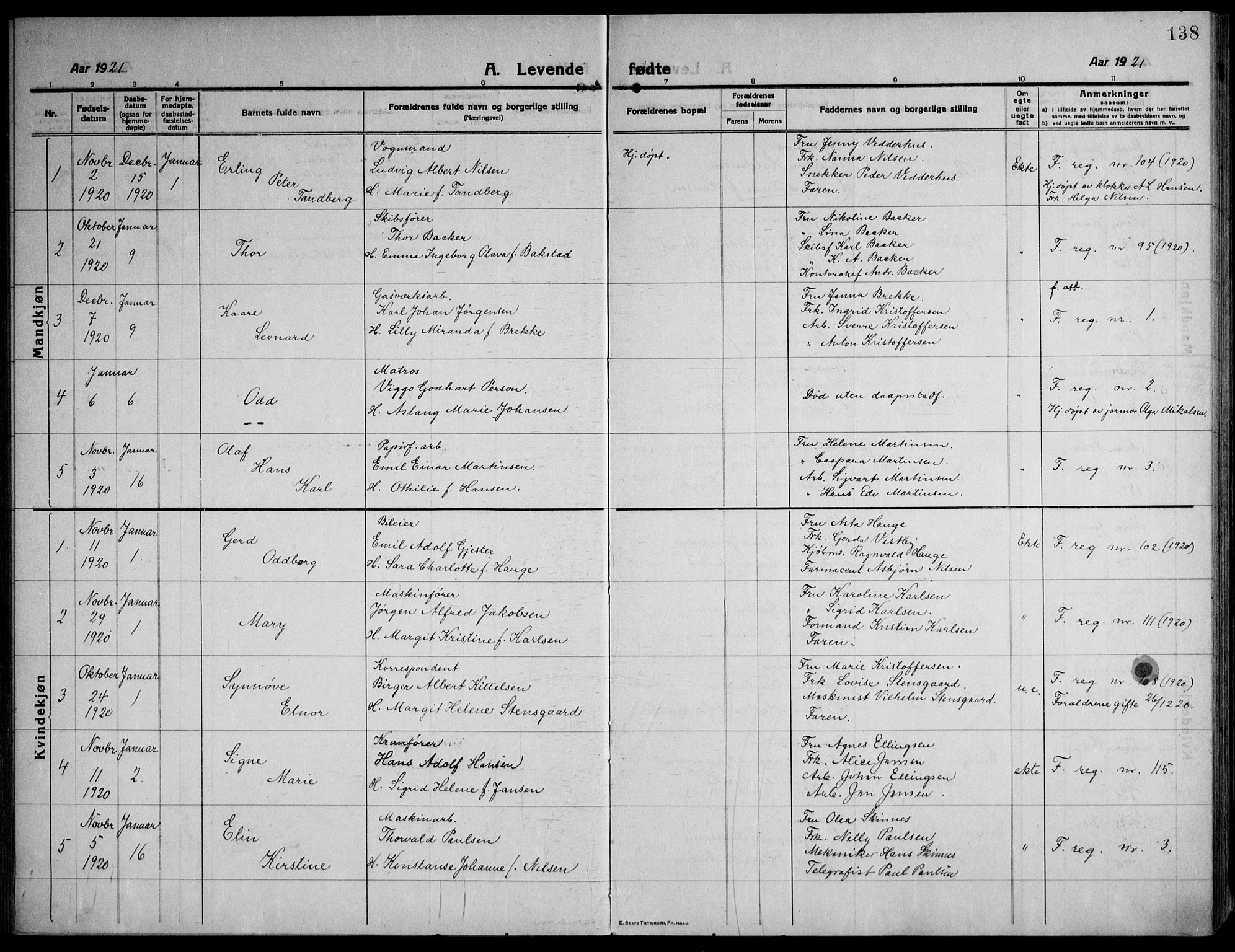 Strømsø kirkebøker, AV/SAKO-A-246/F/Fa/L0029: Parish register (official) no. I 27, 1915-1930, p. 138