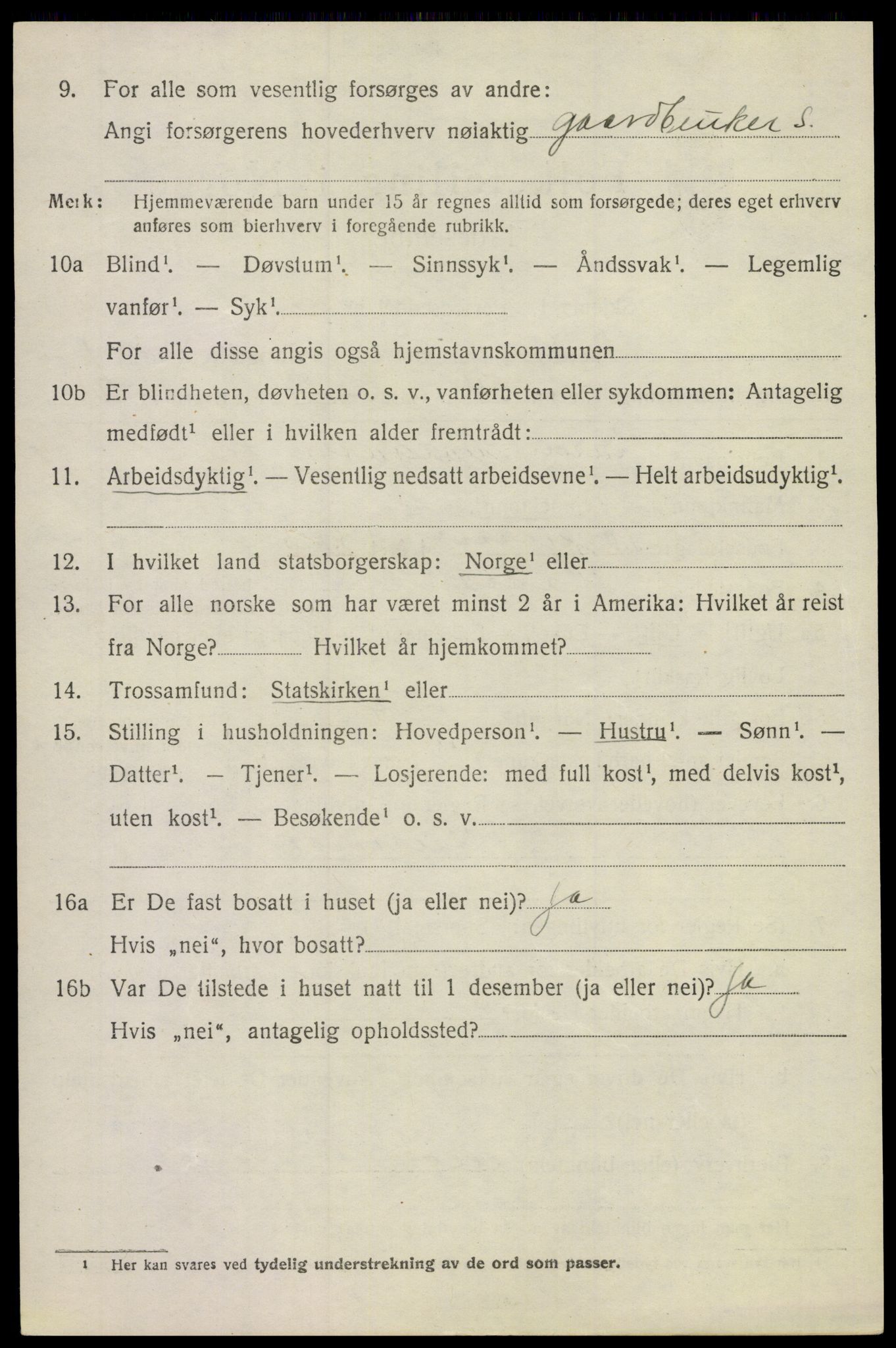 SAST, 1920 census for Klepp, 1920, p. 8245