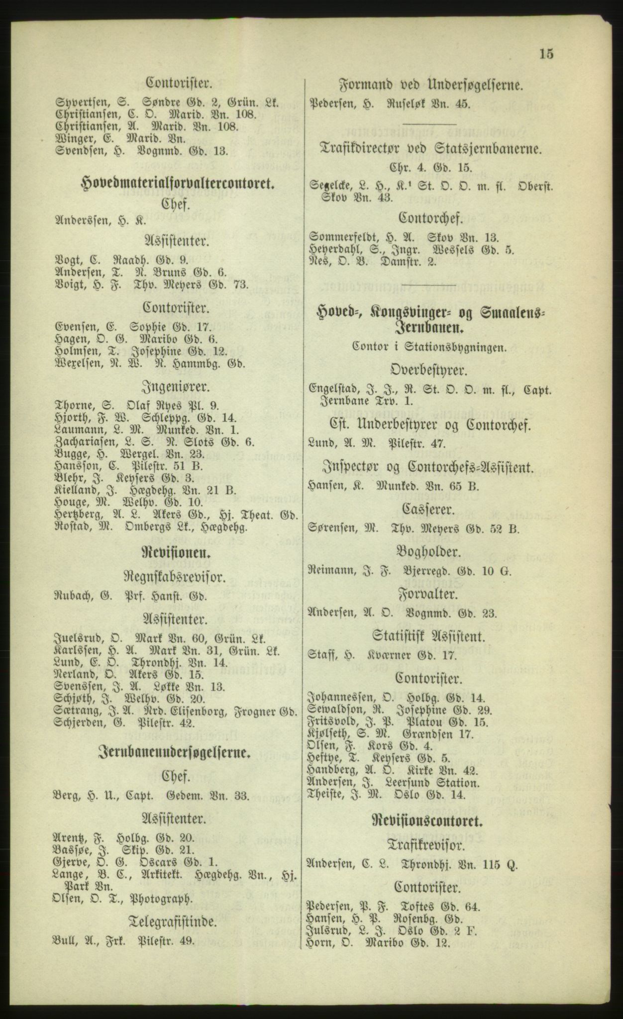 Kristiania/Oslo adressebok, PUBL/-, 1880, p. 15