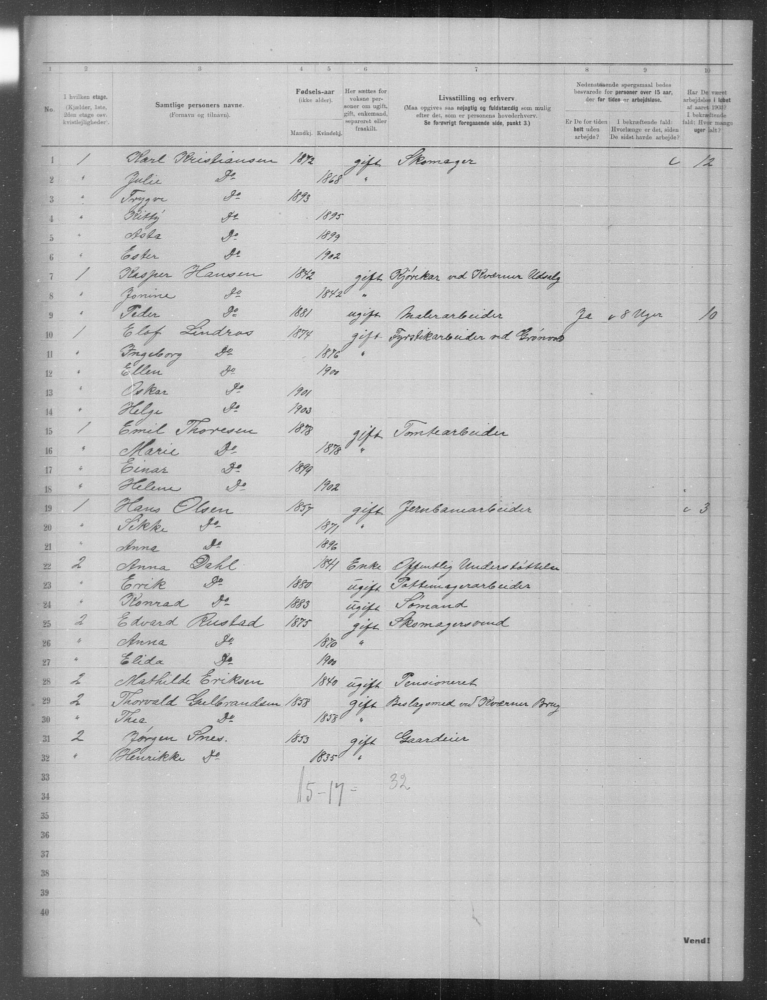 OBA, Municipal Census 1903 for Kristiania, 1903, p. 8602