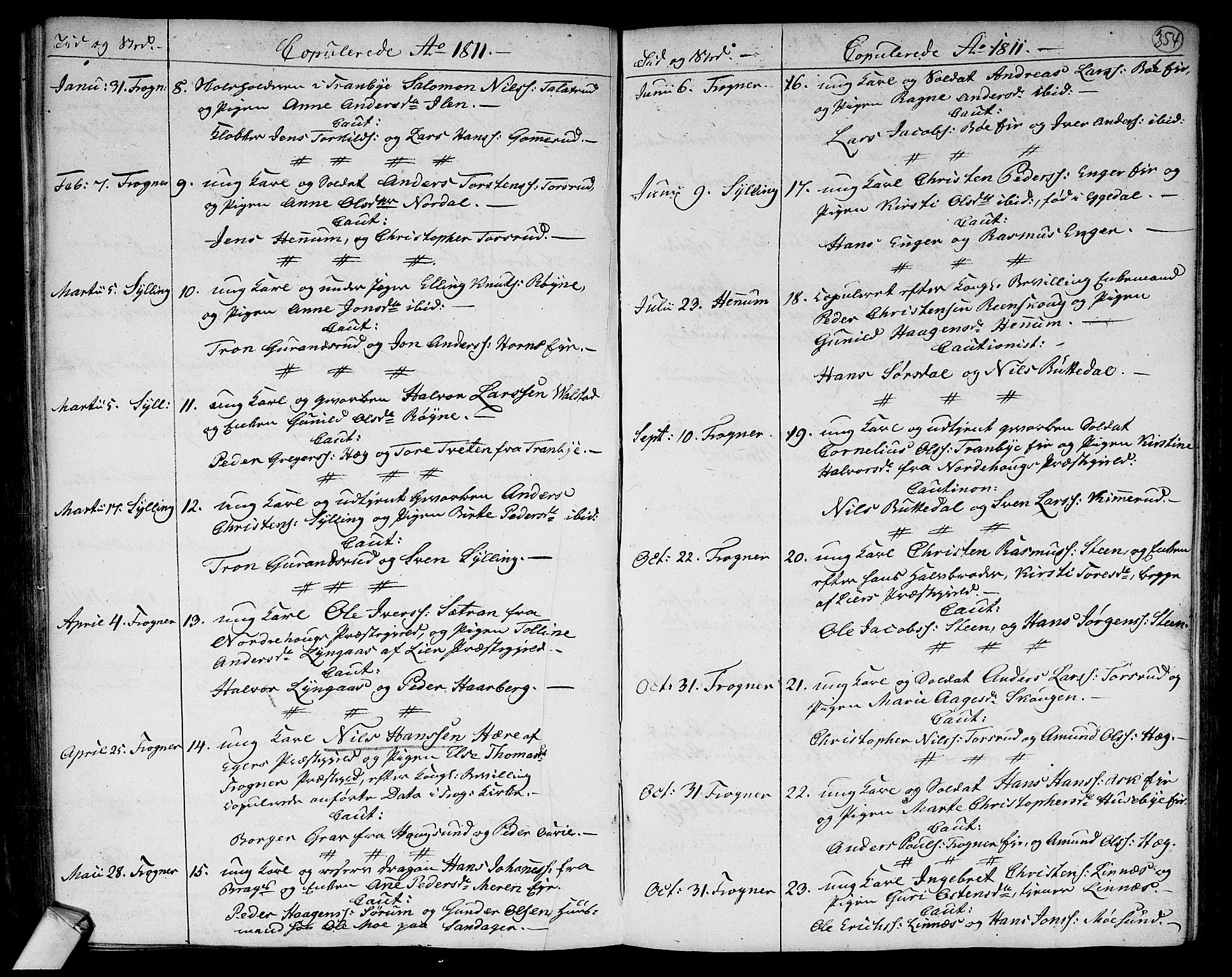 Lier kirkebøker, SAKO/A-230/F/Fa/L0007: Parish register (official) no. I 7, 1794-1813, p. 354