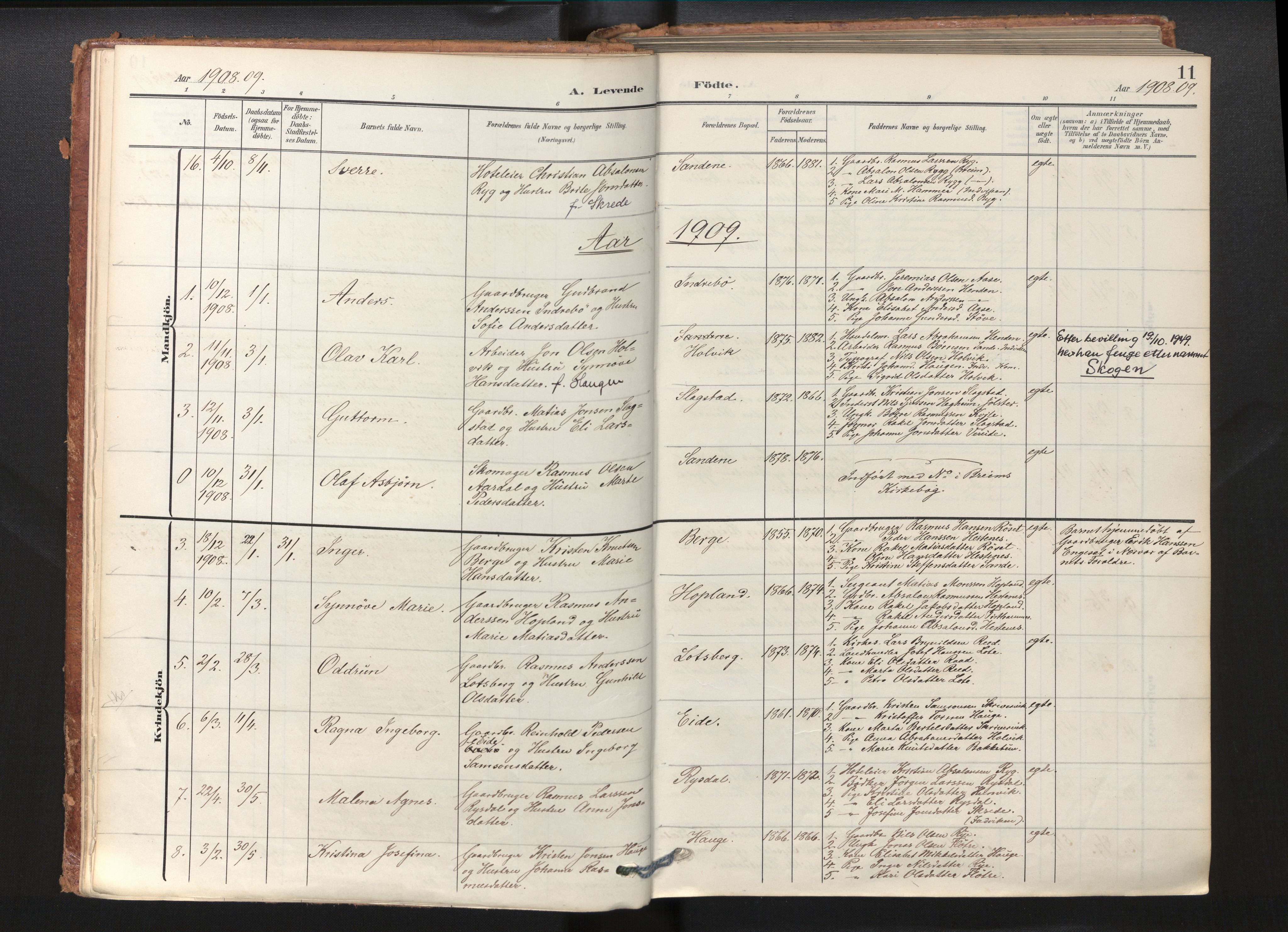 Gloppen sokneprestembete, SAB/A-80101/H/Haa/Haab/L0002: Parish register (official) no. B 2, 1906-1932, p. 10b-11a