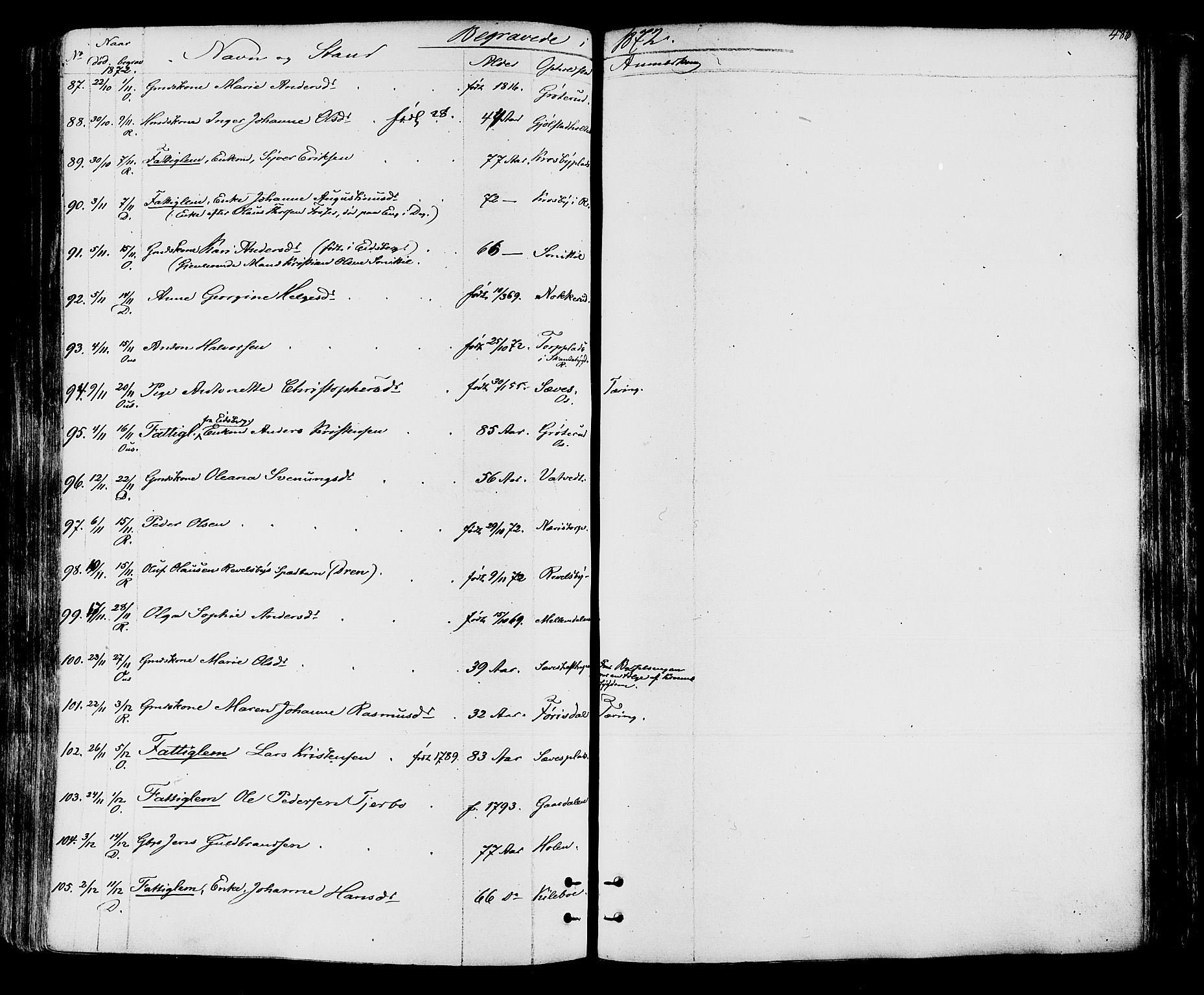 Rakkestad prestekontor Kirkebøker, SAO/A-2008/F/Fa/L0011: Parish register (official) no. I 11, 1862-1877, p. 485