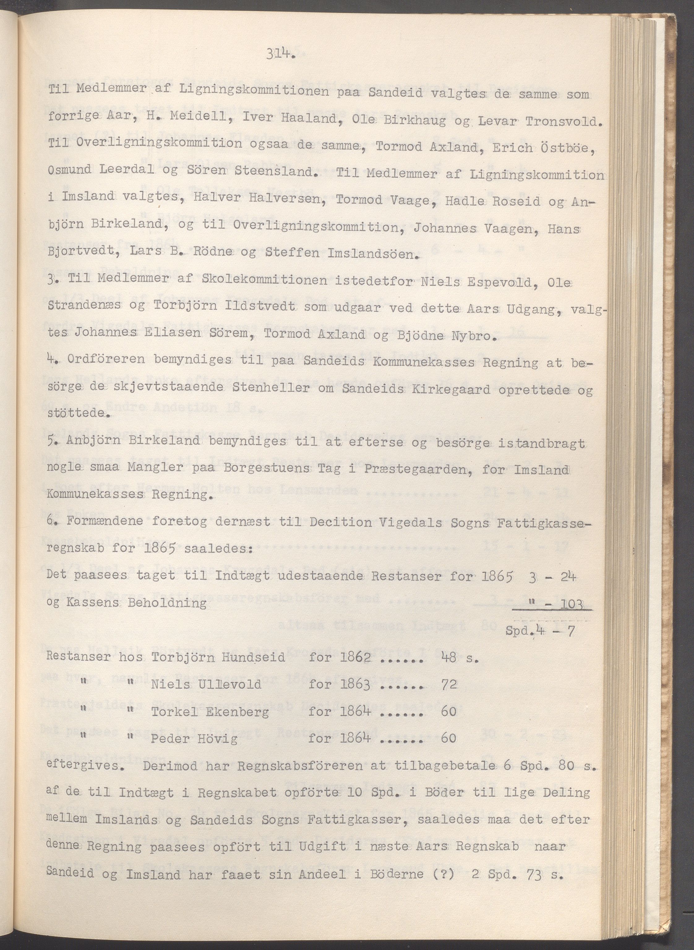 Vikedal kommune - Formannskapet, IKAR/K-100598/A/Ac/L0002: Avskrift av møtebok, 1862-1874, p. 314