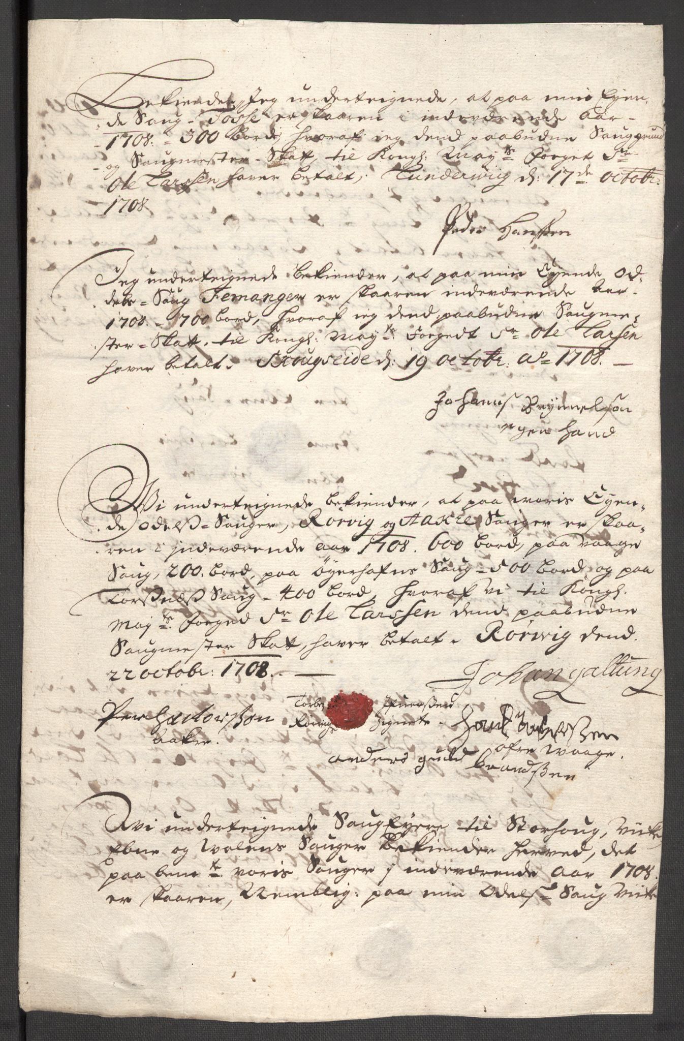 Rentekammeret inntil 1814, Reviderte regnskaper, Fogderegnskap, AV/RA-EA-4092/R48/L2985: Fogderegnskap Sunnhordland og Hardanger, 1708, p. 167