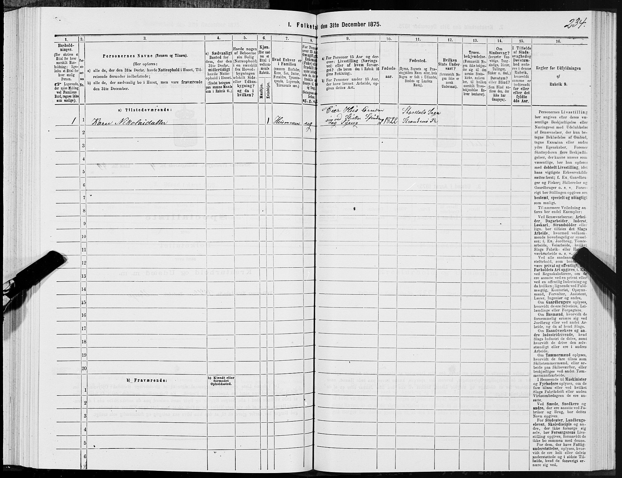 SAT, 1875 census for 1525P Stranda, 1875, p. 2234