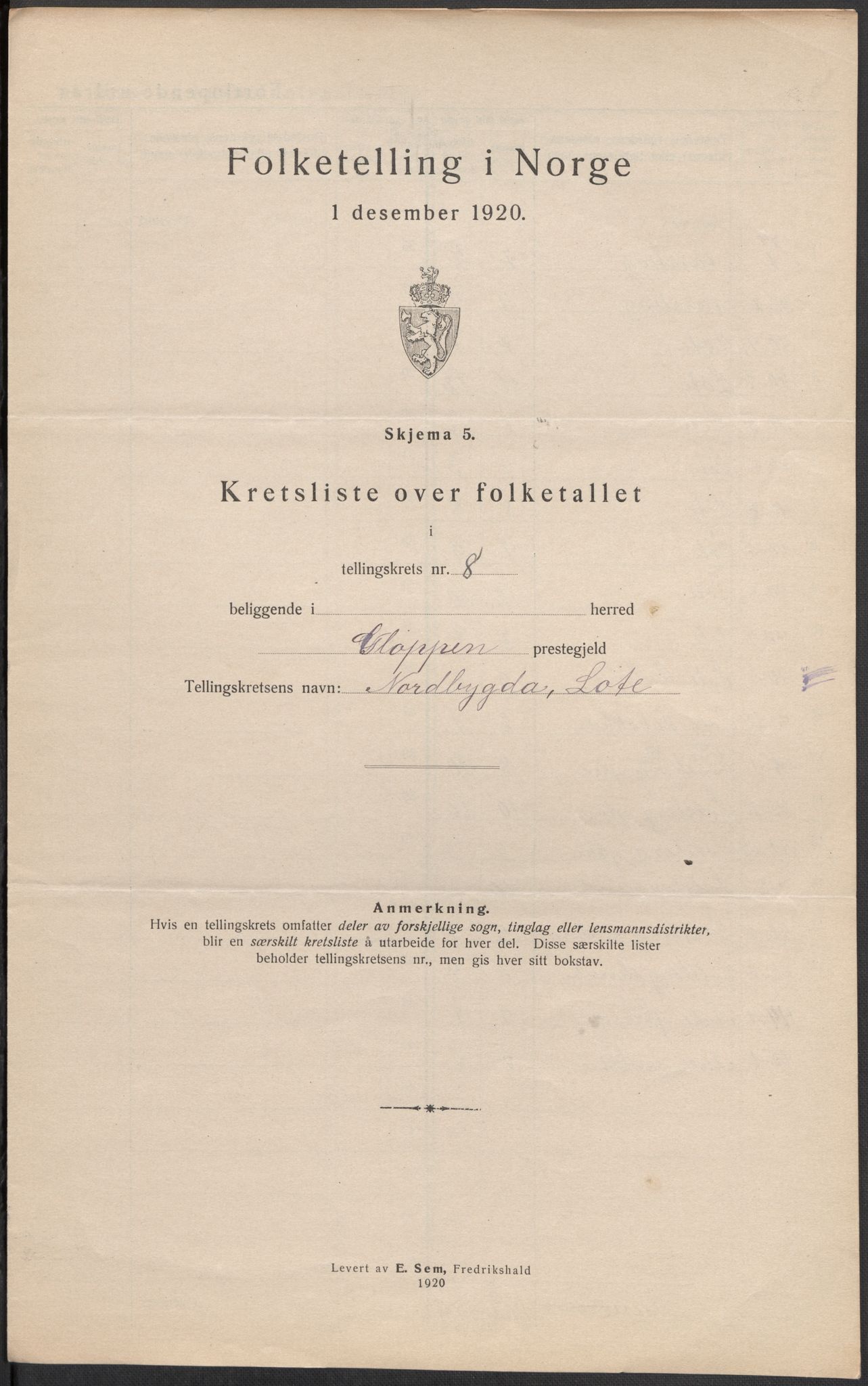 SAB, 1920 census for Gloppen, 1920, p. 27