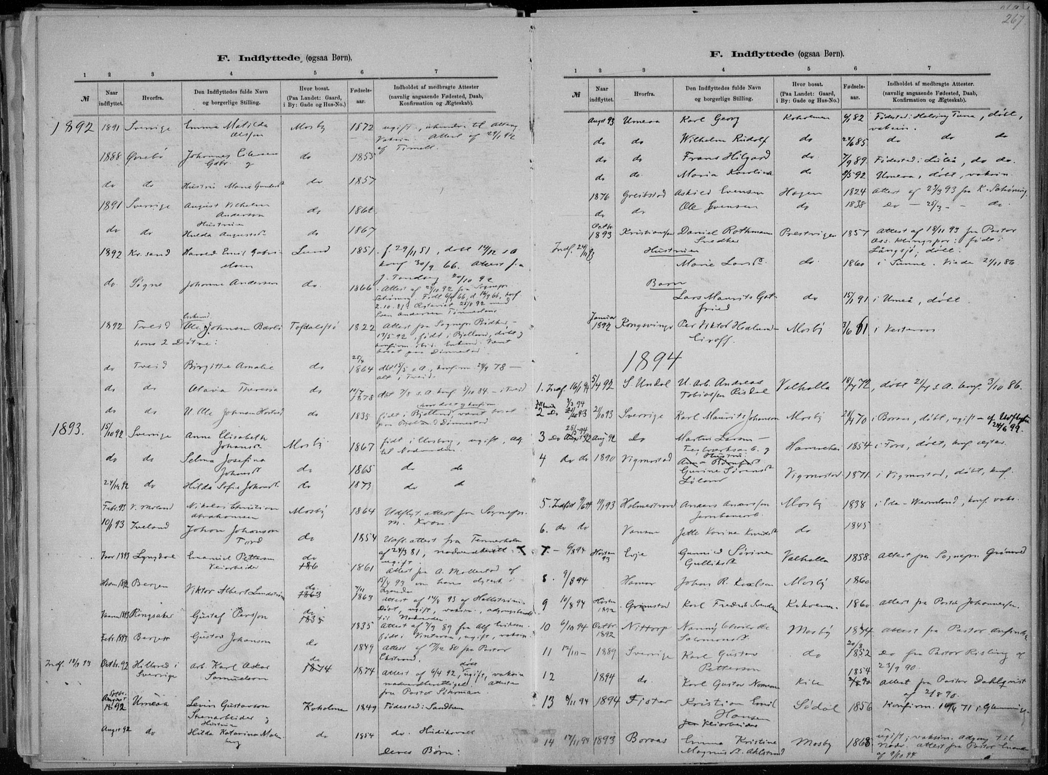 Oddernes sokneprestkontor, AV/SAK-1111-0033/F/Fa/Faa/L0009: Parish register (official) no. A 9, 1884-1896, p. 267