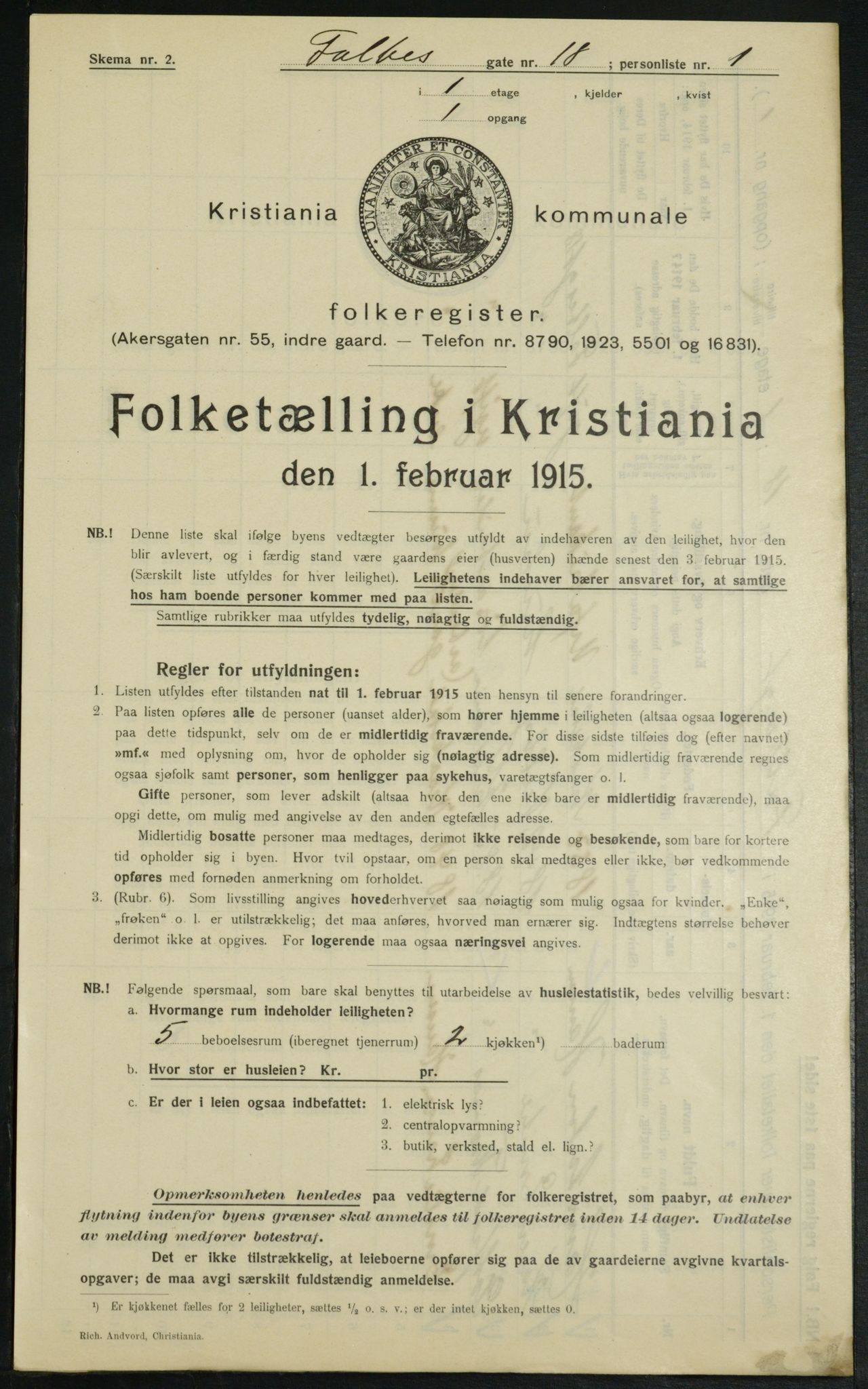 OBA, Municipal Census 1915 for Kristiania, 1915, p. 22808