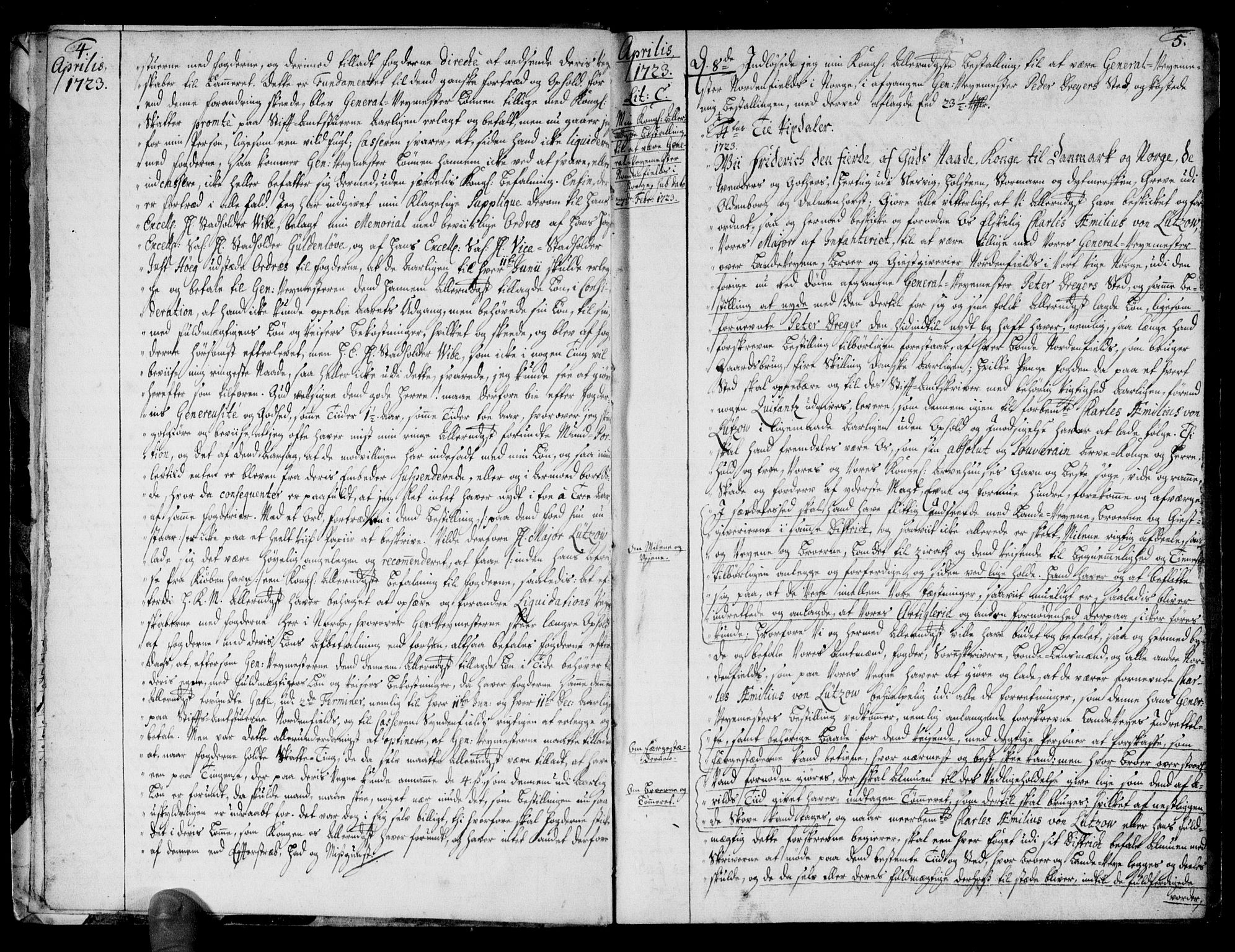 Danske Kanselli, Skapsaker, AV/RA-EA-4061/F/L0044: Skap 11, pakke 53-58 II, 1723-1754, p. 39