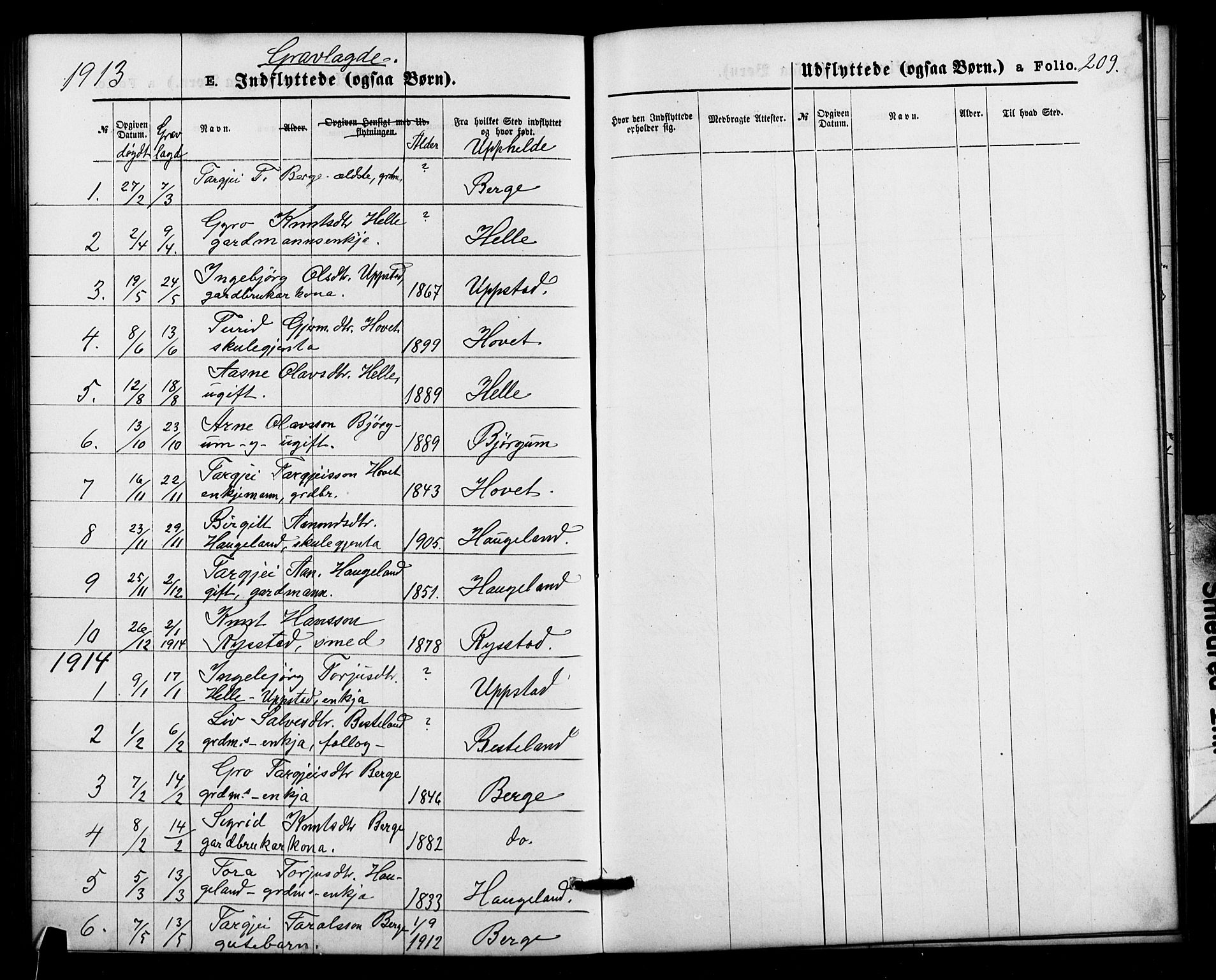 Valle sokneprestkontor, SAK/1111-0044/F/Fb/Fbb/L0002: Parish register (copy) no. B 2, 1875-1921, p. 209