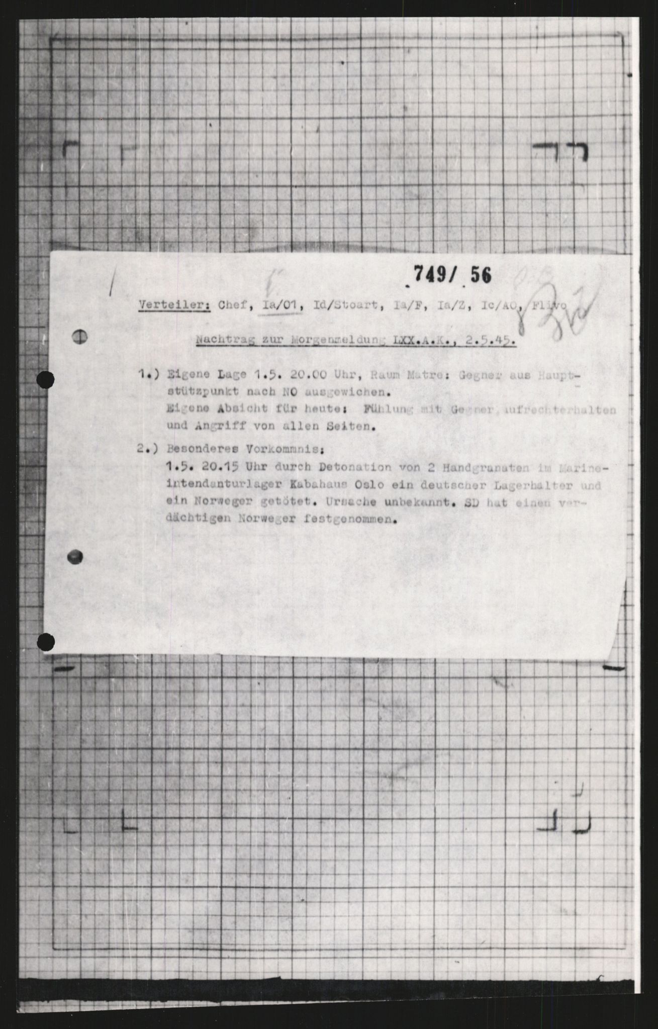 Forsvarets Overkommando. 2 kontor. Arkiv 11.4. Spredte tyske arkivsaker, AV/RA-RAFA-7031/D/Dar/Dara/L0009: Krigsdagbøker for 20. Gebirgs-Armee-Oberkommando (AOK 20), 1940-1945, p. 549