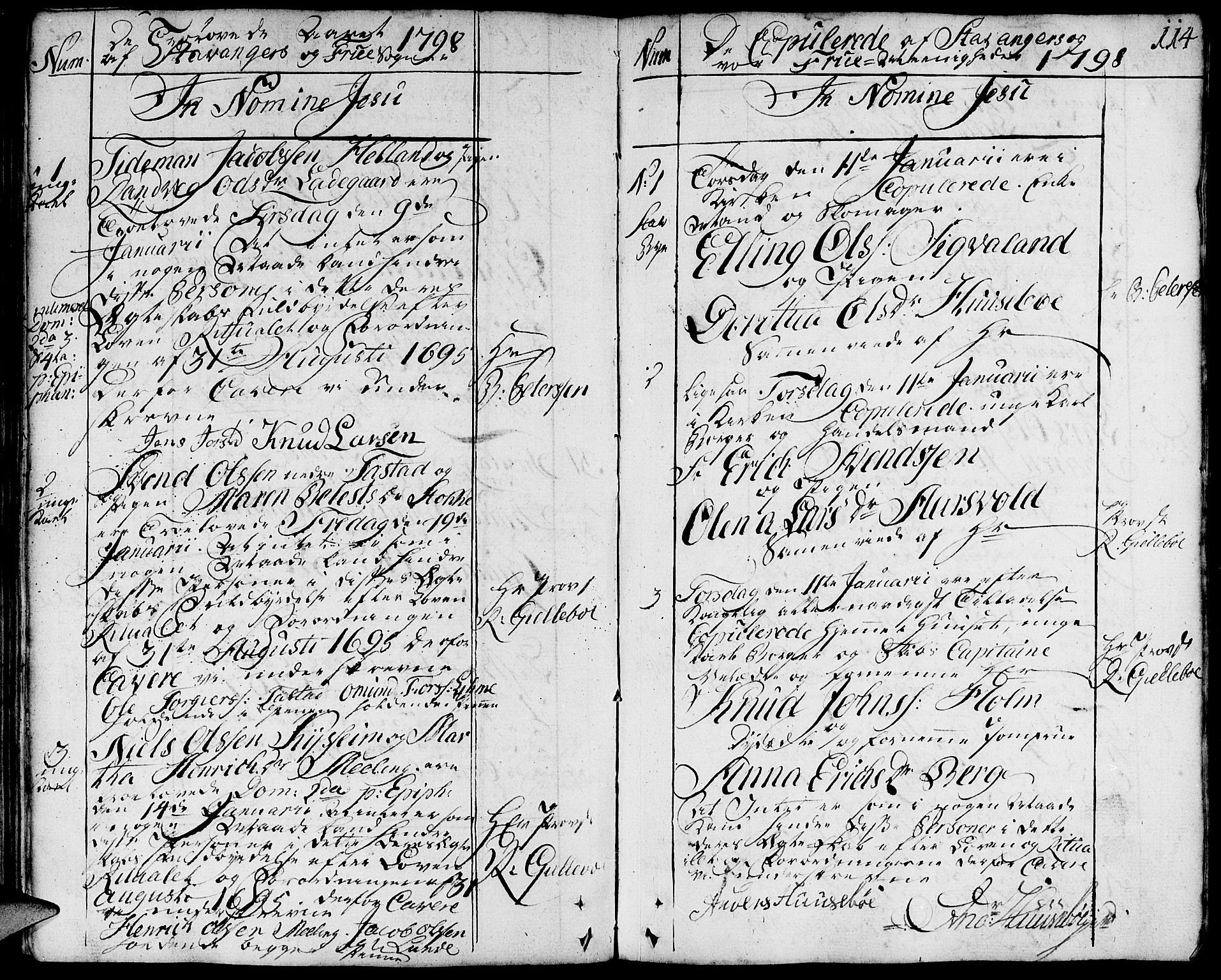 Domkirken sokneprestkontor, SAST/A-101812/001/30/30BA/L0006: Parish register (official) no. A 6, 1783-1815, p. 114