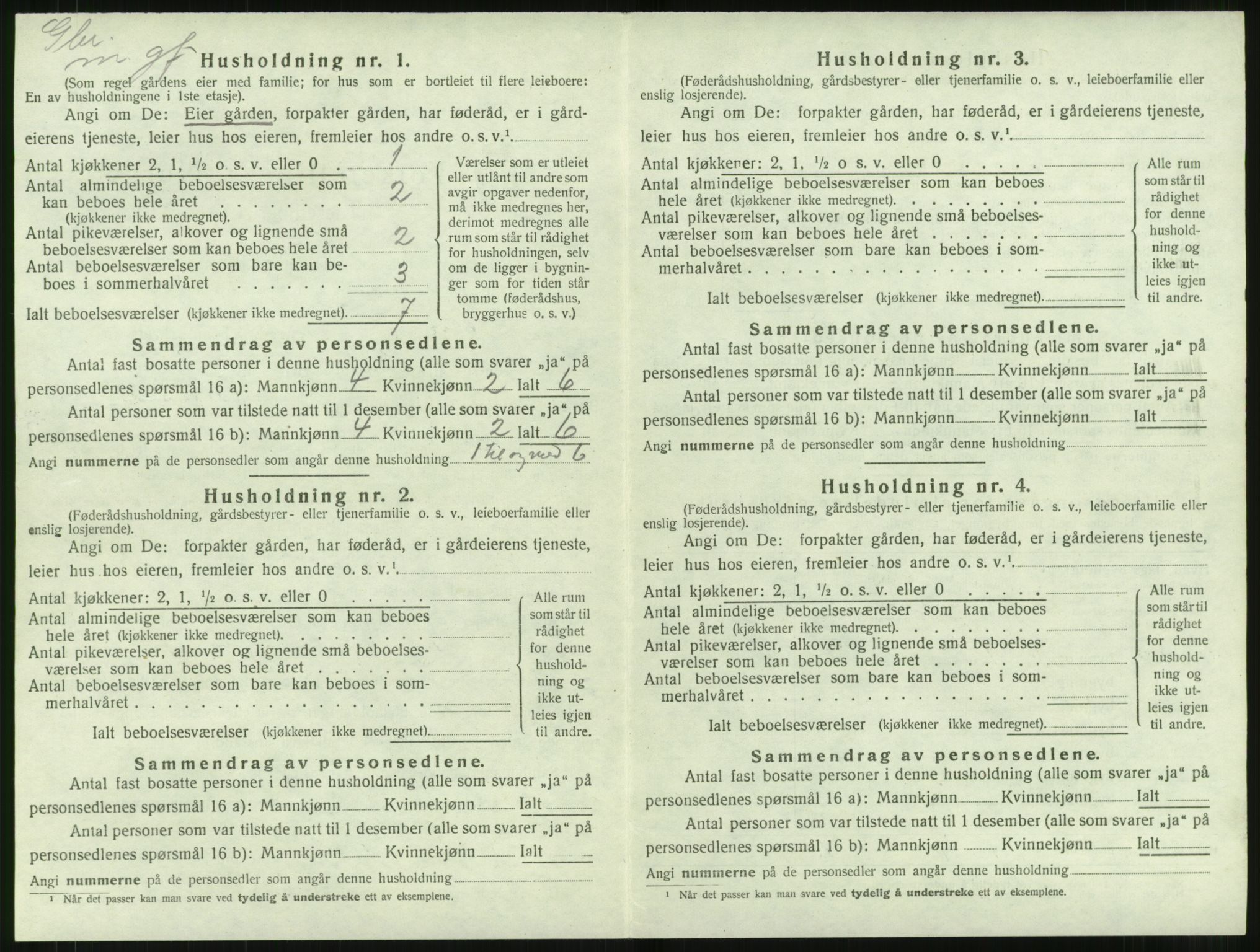 SAT, 1920 census for Voll, 1920, p. 172