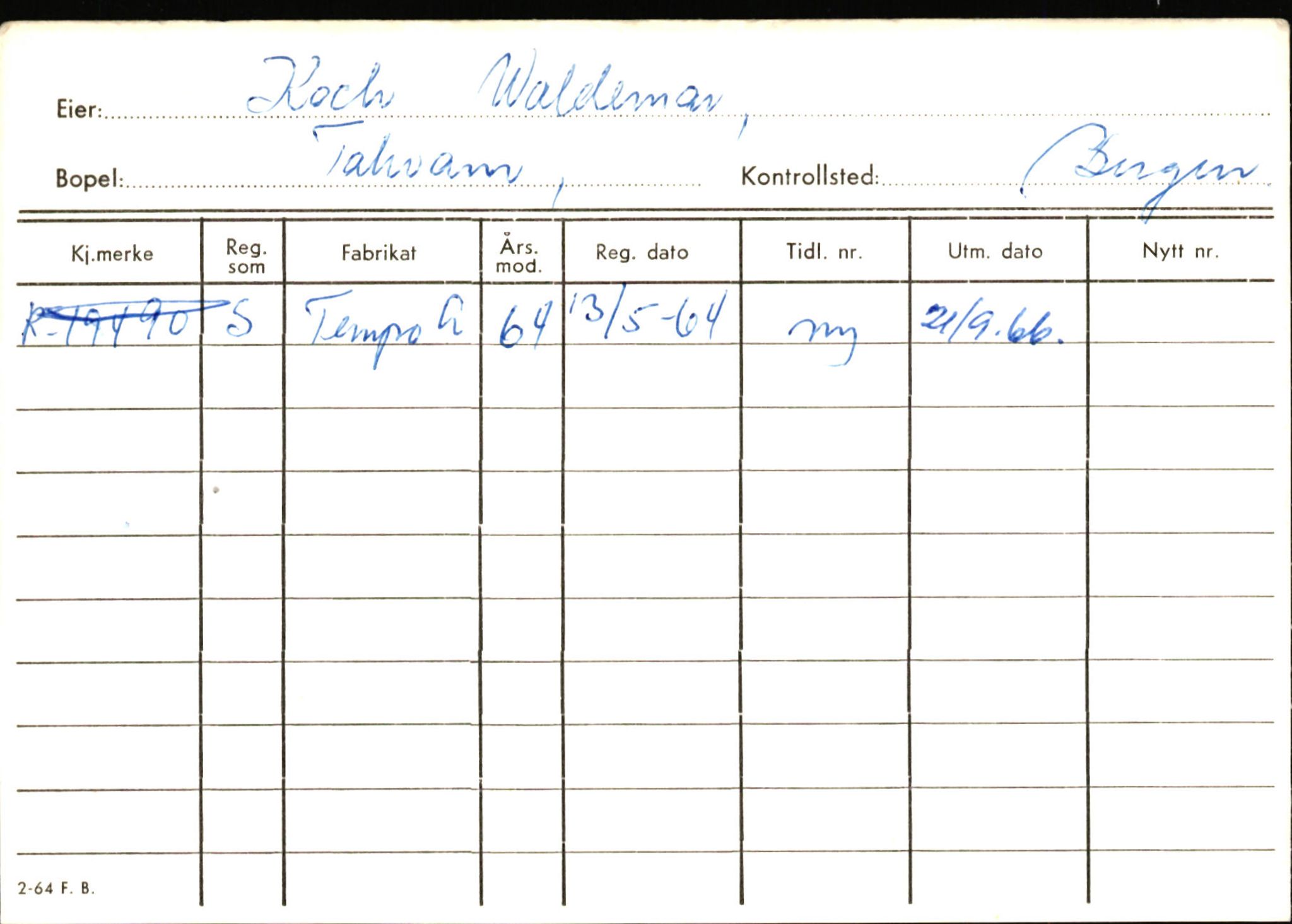 Statens vegvesen, Hordaland vegkontor, AV/SAB-A-5201/2/Ha/L0030: R-eierkort K, 1920-1971, p. 54