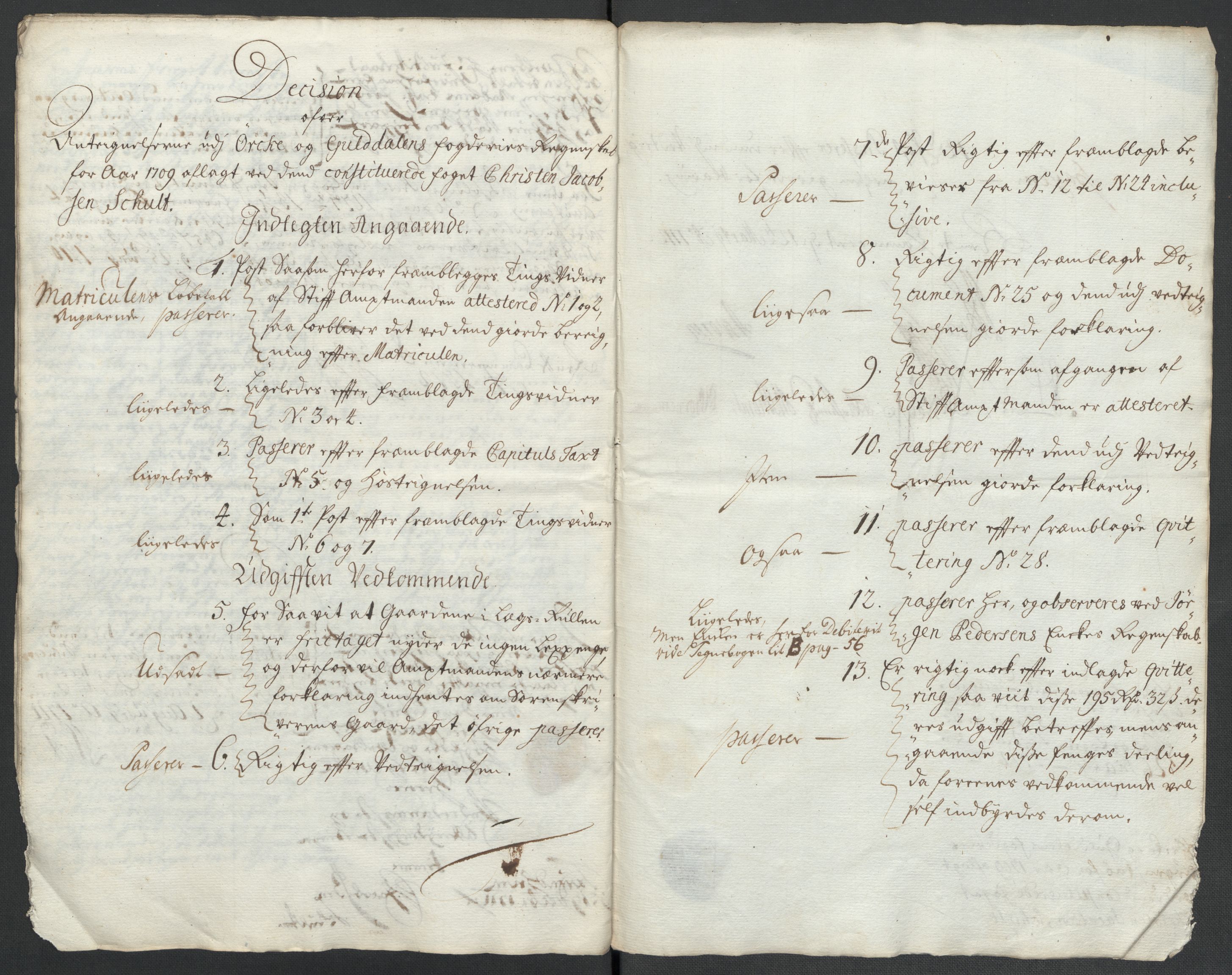 Rentekammeret inntil 1814, Reviderte regnskaper, Fogderegnskap, AV/RA-EA-4092/R60/L3959: Fogderegnskap Orkdal og Gauldal, 1709, p. 417