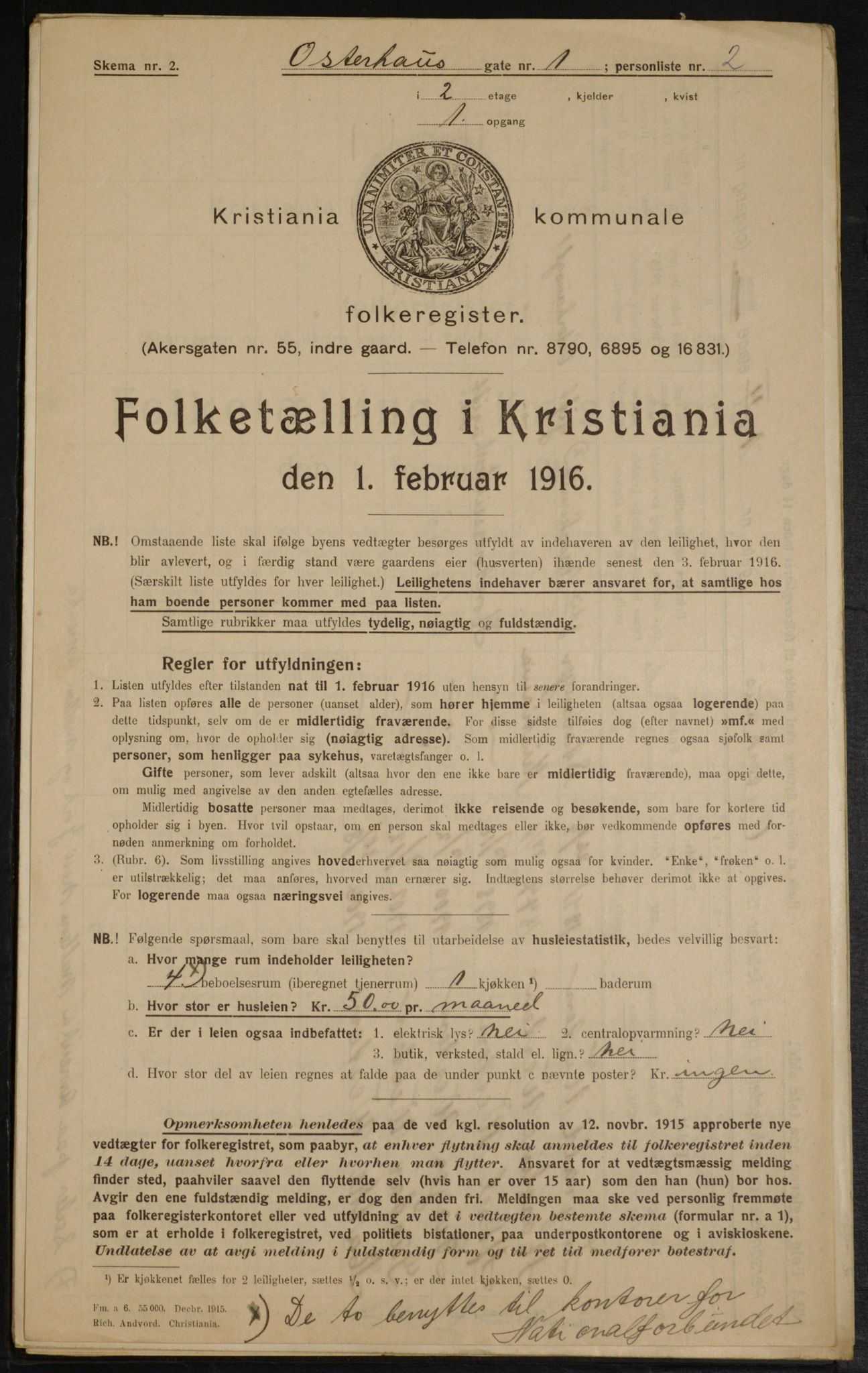 OBA, Municipal Census 1916 for Kristiania, 1916, p. 79317