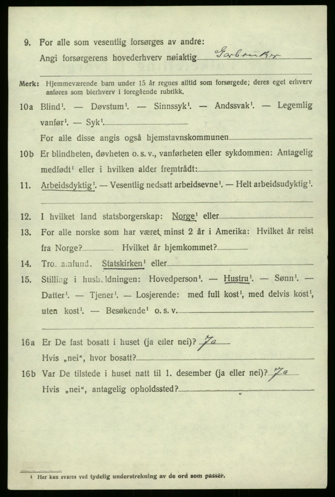 SAB, 1920 census for Førde, 1920, p. 4271