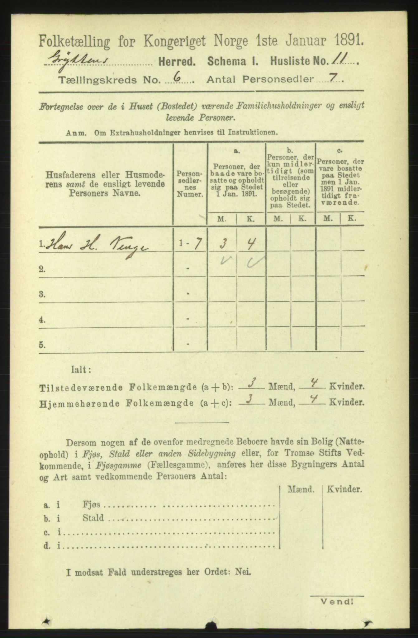 RA, 1891 census for 1539 Grytten, 1891, p. 2439