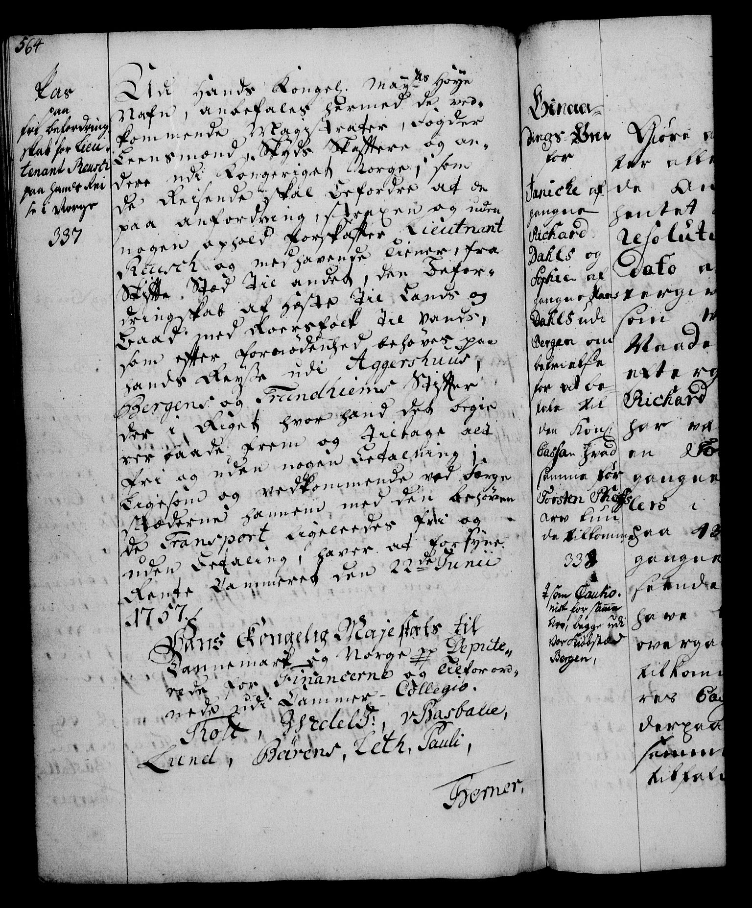Rentekammeret, Kammerkanselliet, RA/EA-3111/G/Gg/Gga/L0006: Norsk ekspedisjonsprotokoll med register (merket RK 53.6), 1749-1759, p. 564