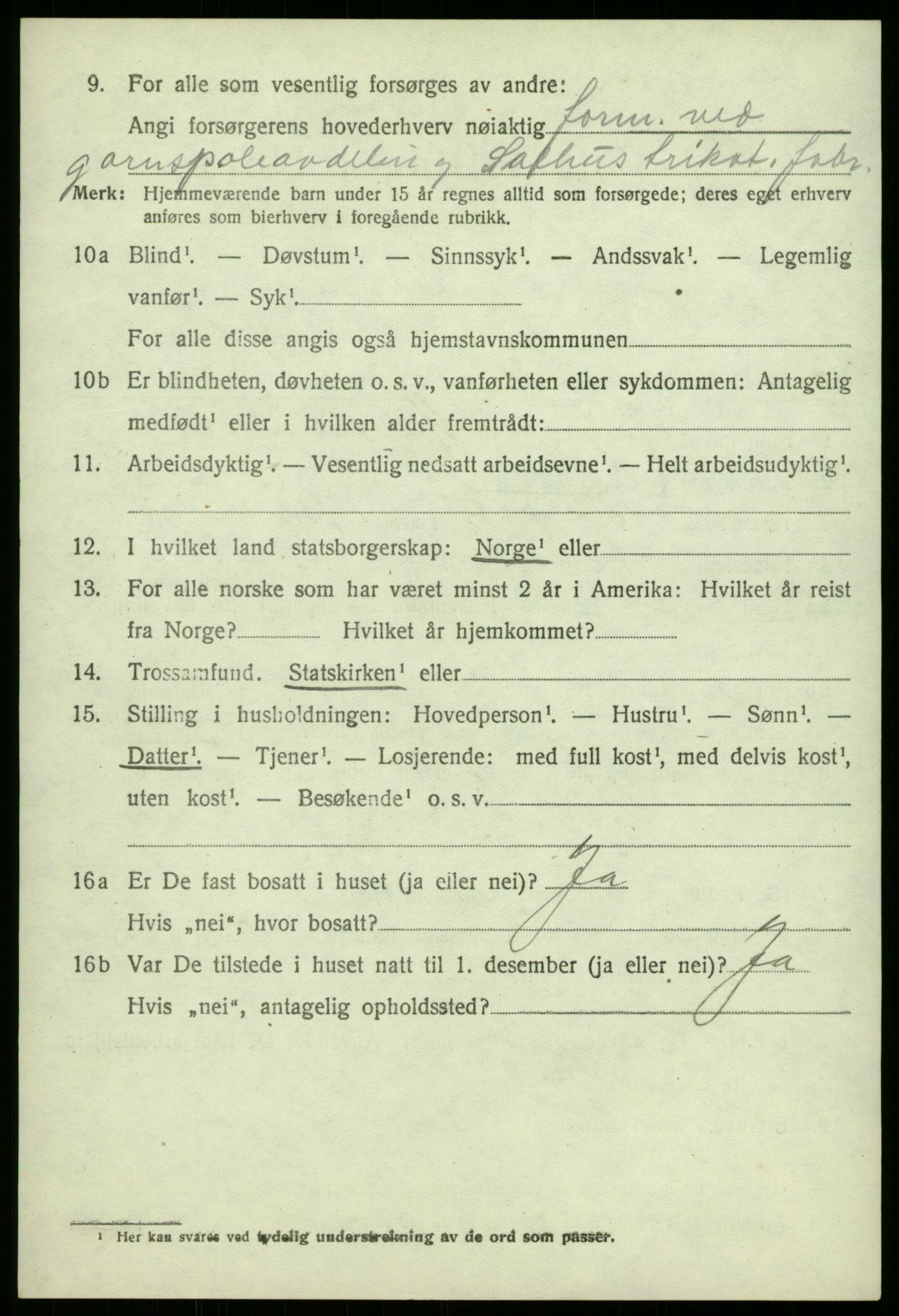 SAB, 1920 census for Åsane, 1920, p. 1124