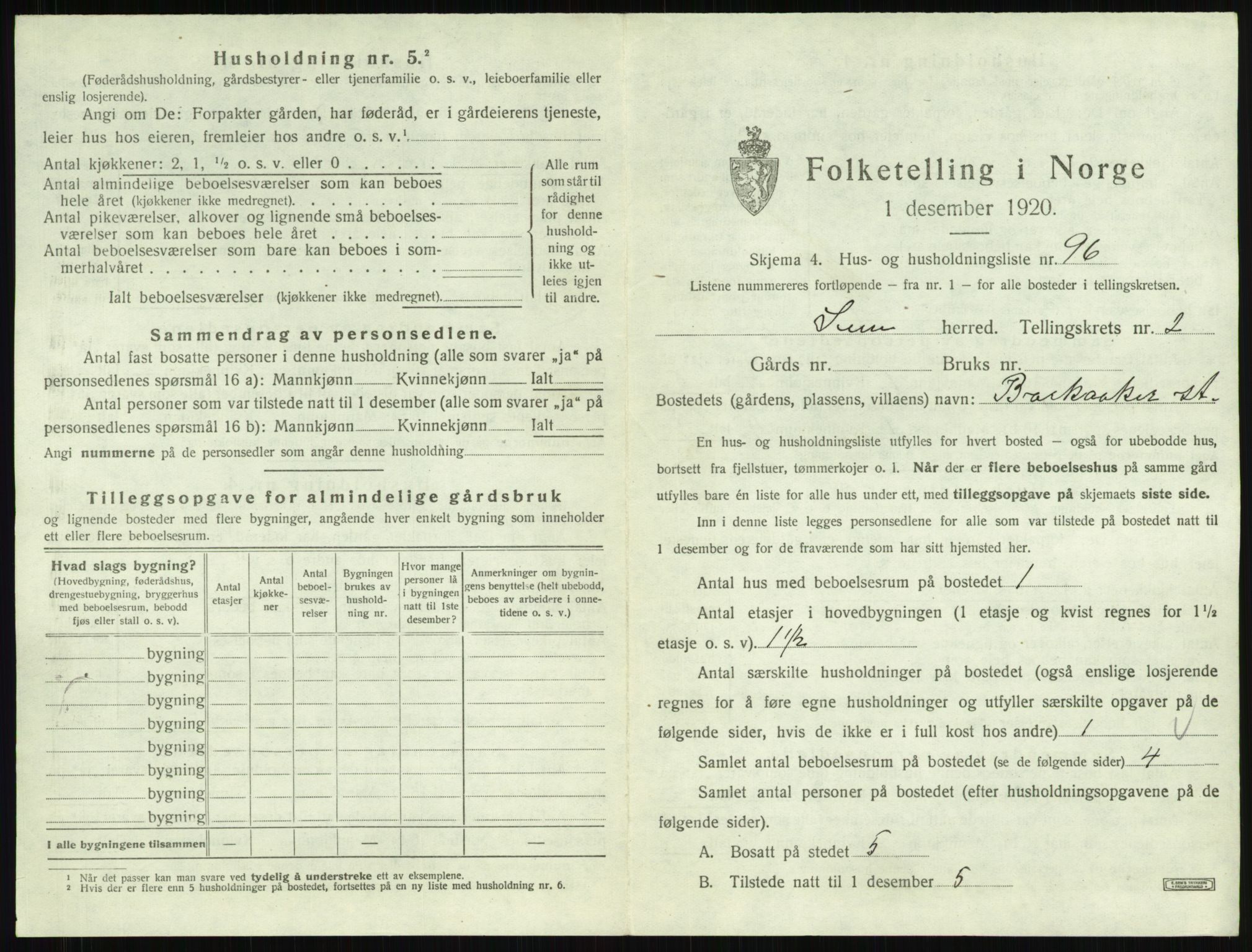 SAKO, 1920 census for Sem, 1920, p. 625