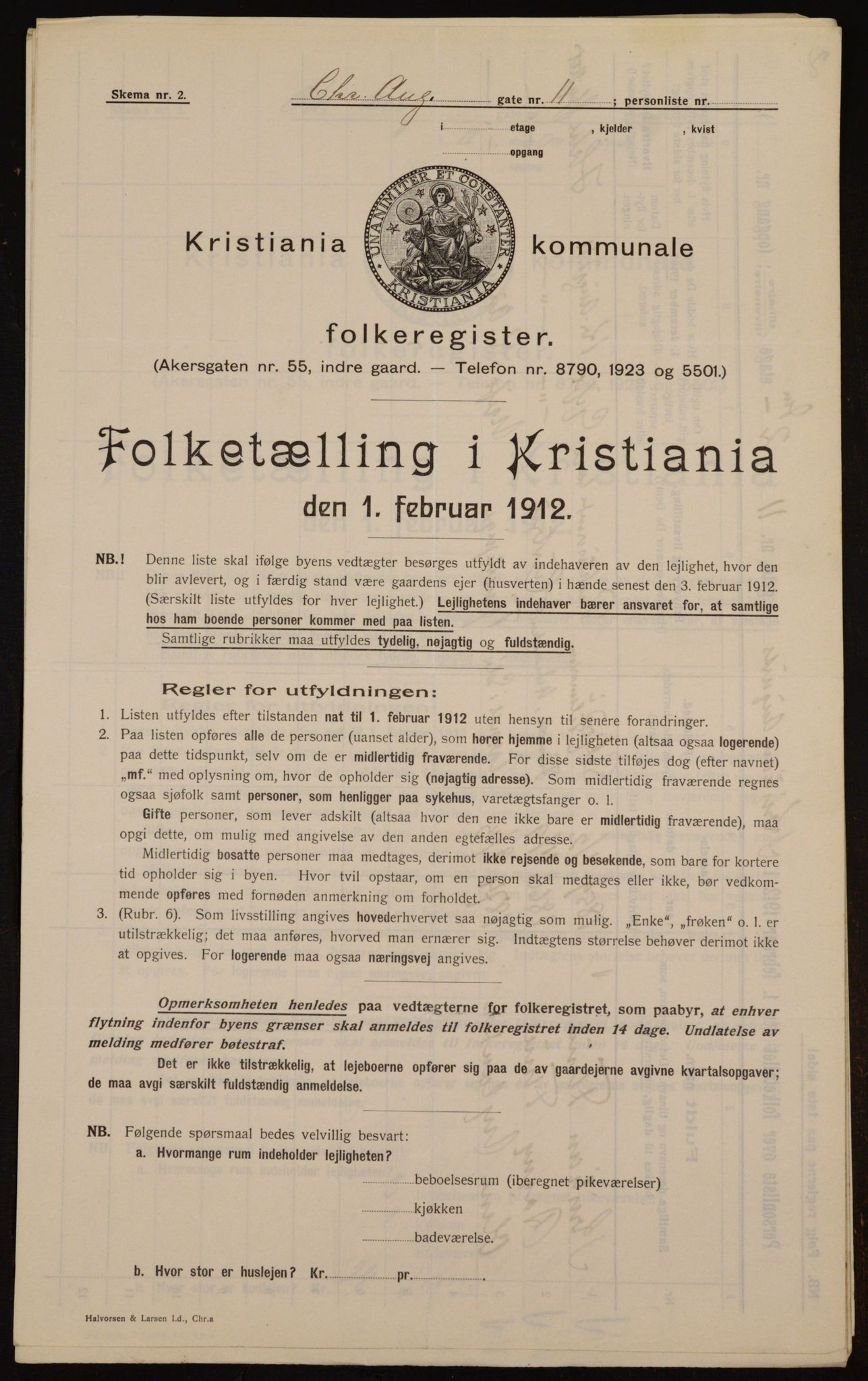 OBA, Municipal Census 1912 for Kristiania, 1912, p. 54278