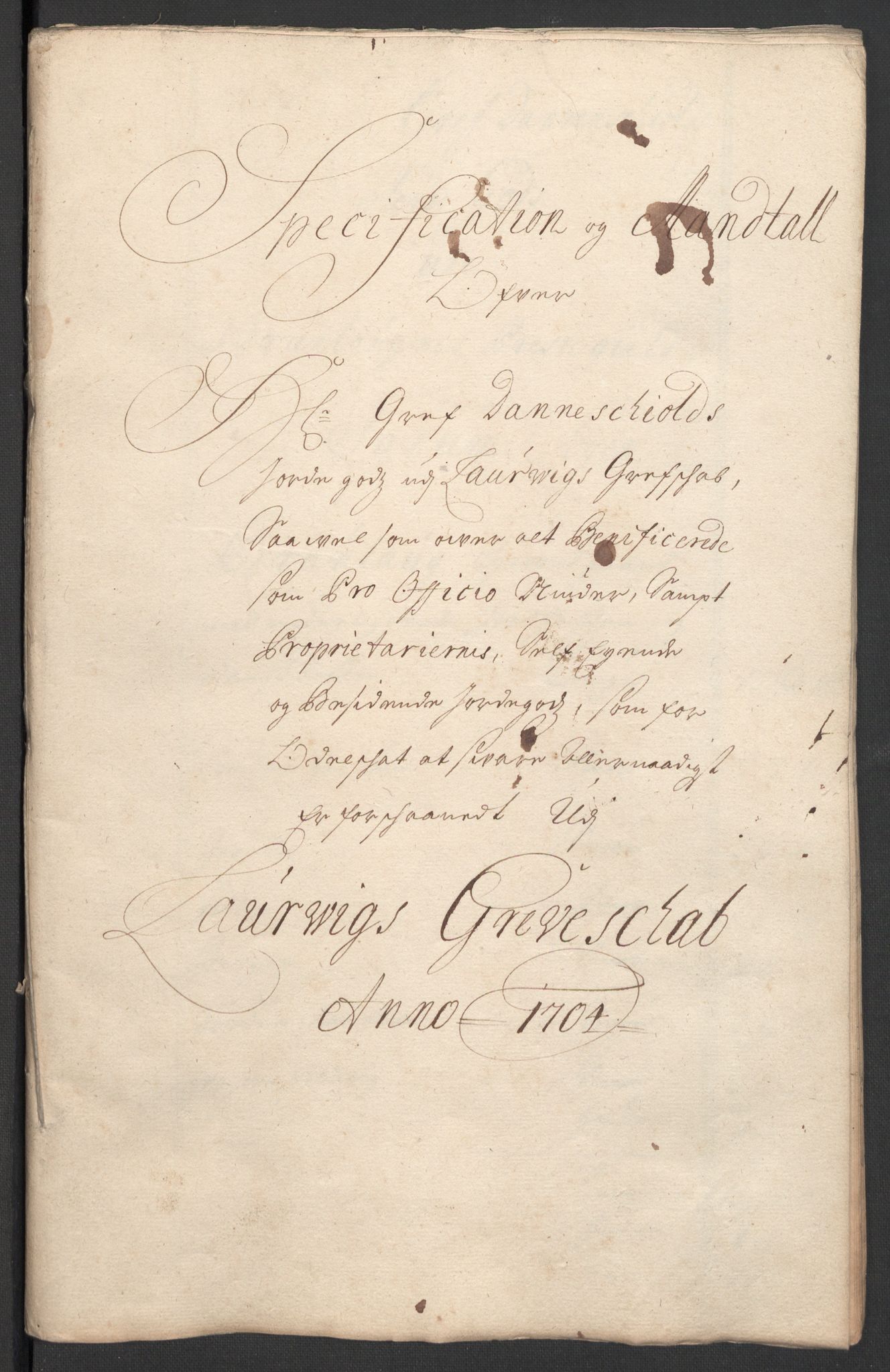 Rentekammeret inntil 1814, Reviderte regnskaper, Fogderegnskap, RA/EA-4092/R33/L1978: Fogderegnskap Larvik grevskap, 1704-1705, p. 163