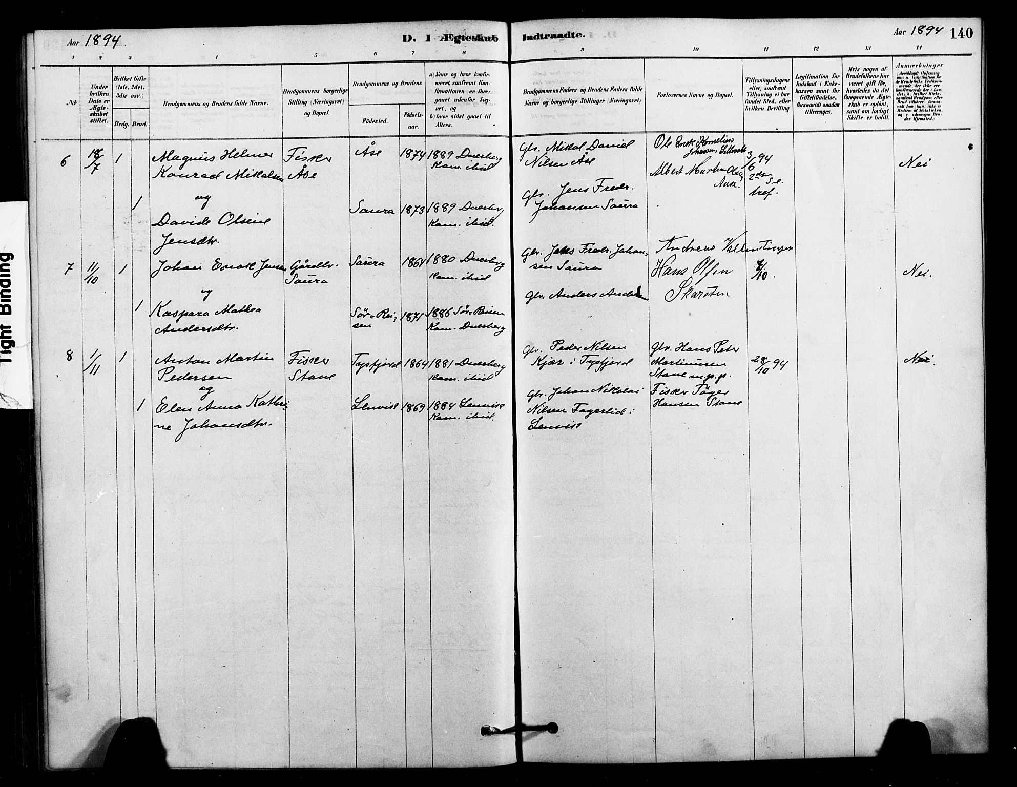 Ministerialprotokoller, klokkerbøker og fødselsregistre - Nordland, AV/SAT-A-1459/897/L1399: Parish register (official) no. 897C06, 1881-1896, p. 140