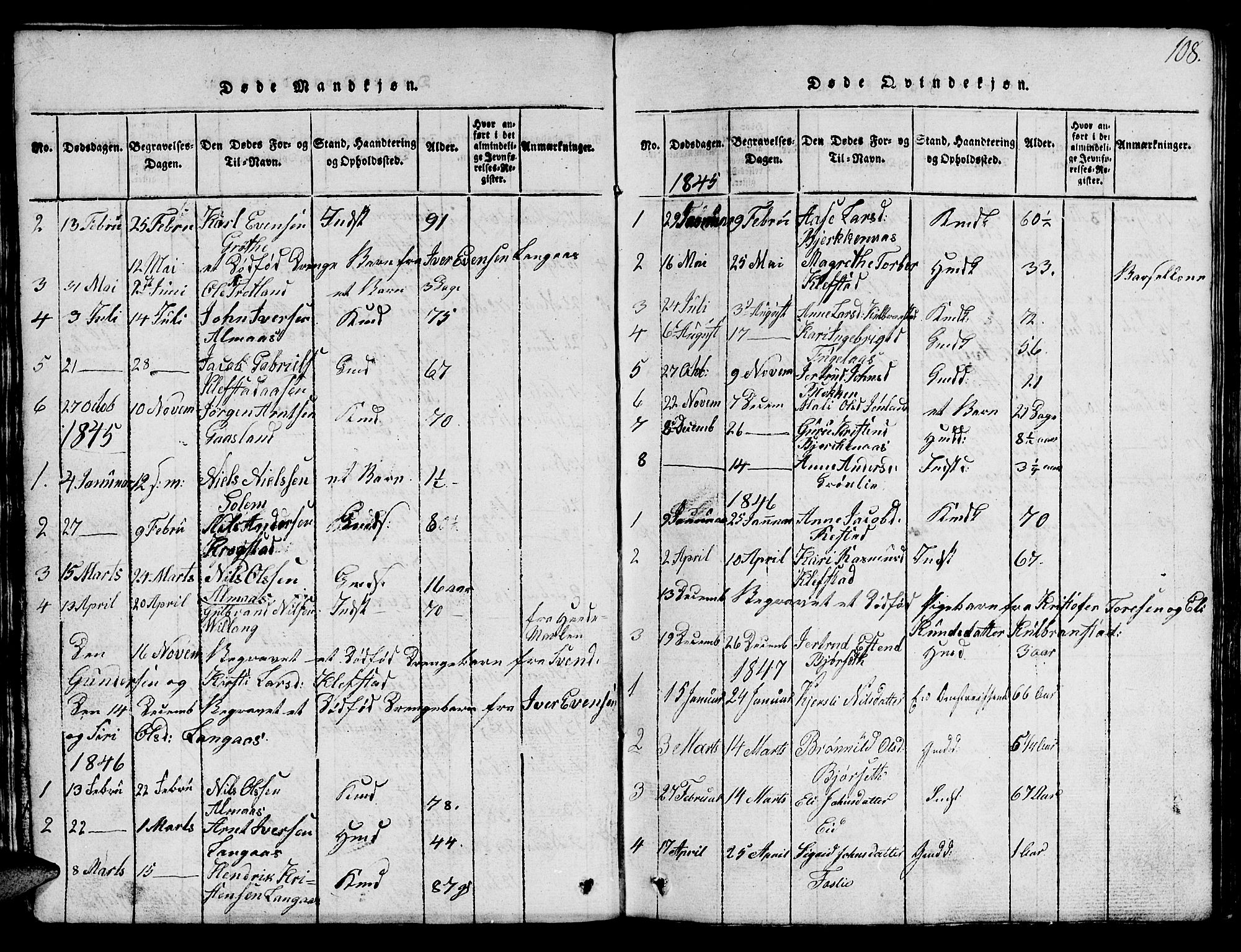 Ministerialprotokoller, klokkerbøker og fødselsregistre - Sør-Trøndelag, SAT/A-1456/694/L1130: Parish register (copy) no. 694C02, 1816-1857, p. 108