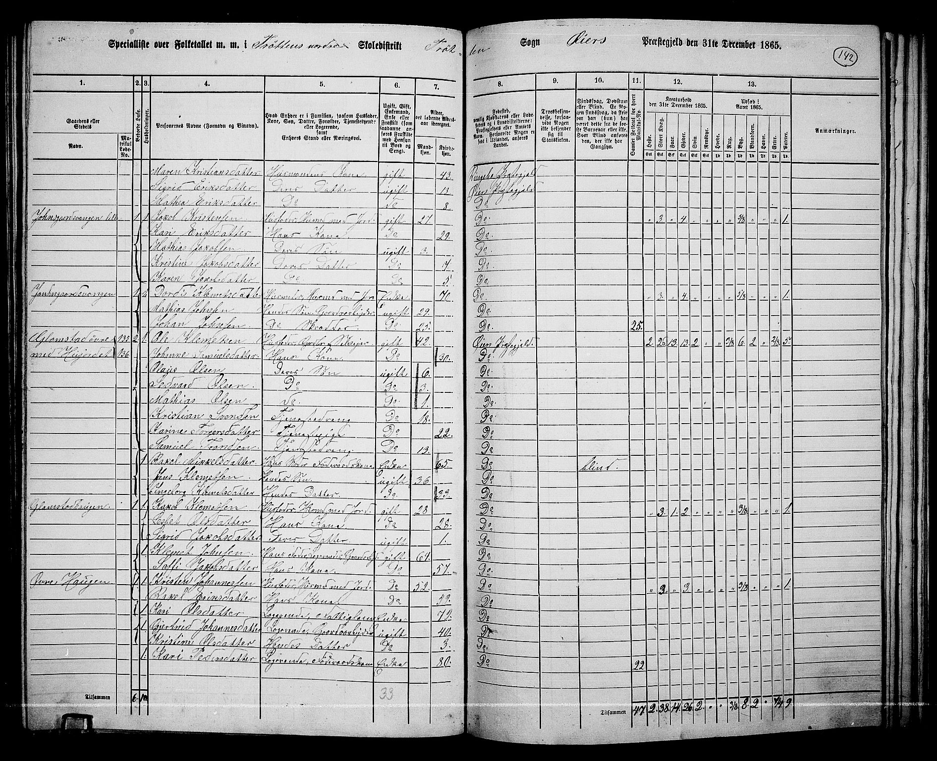 RA, 1865 census for Øyer, 1865, p. 128