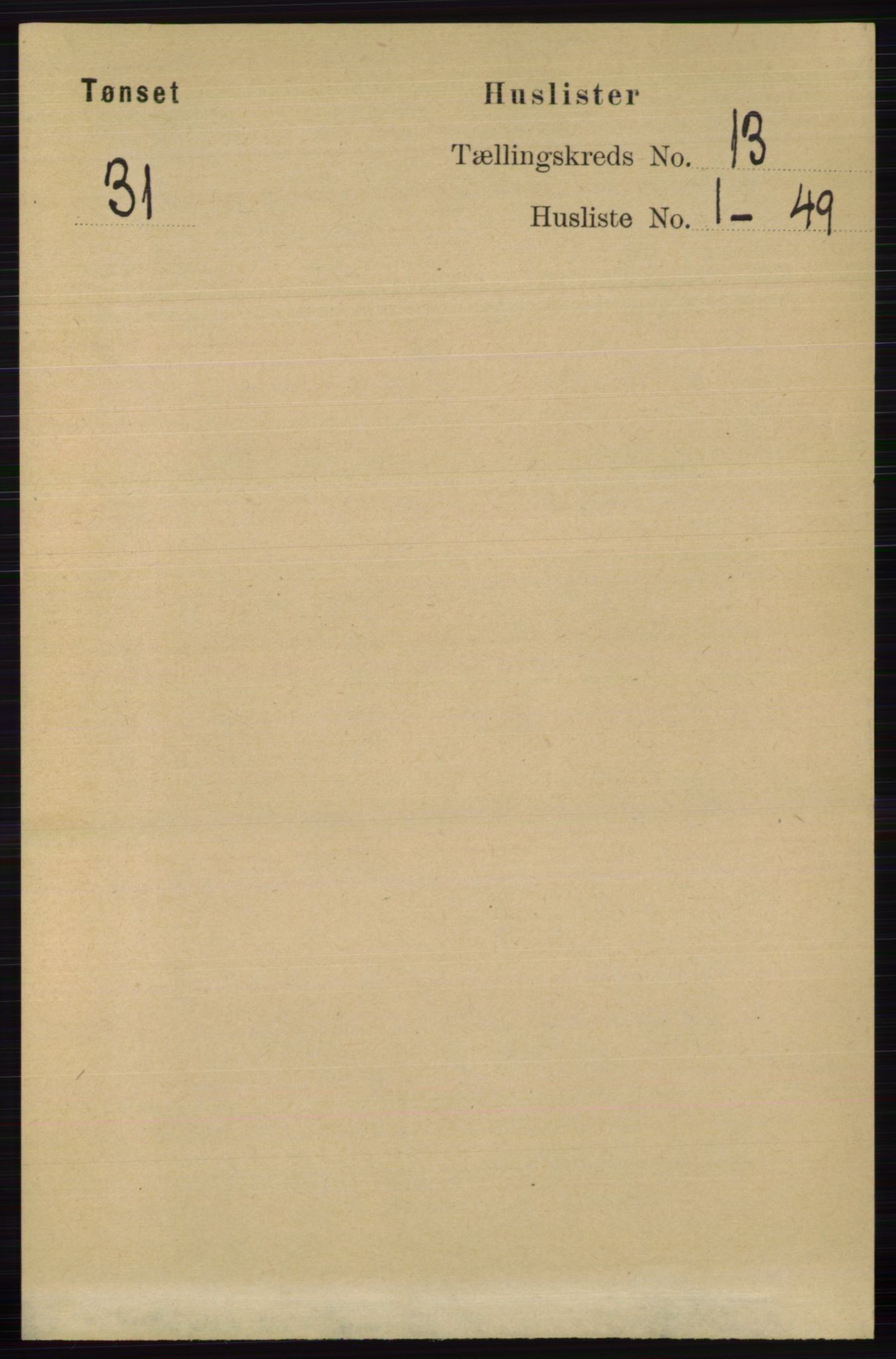 RA, 1891 census for 0437 Tynset, 1891, p. 3463
