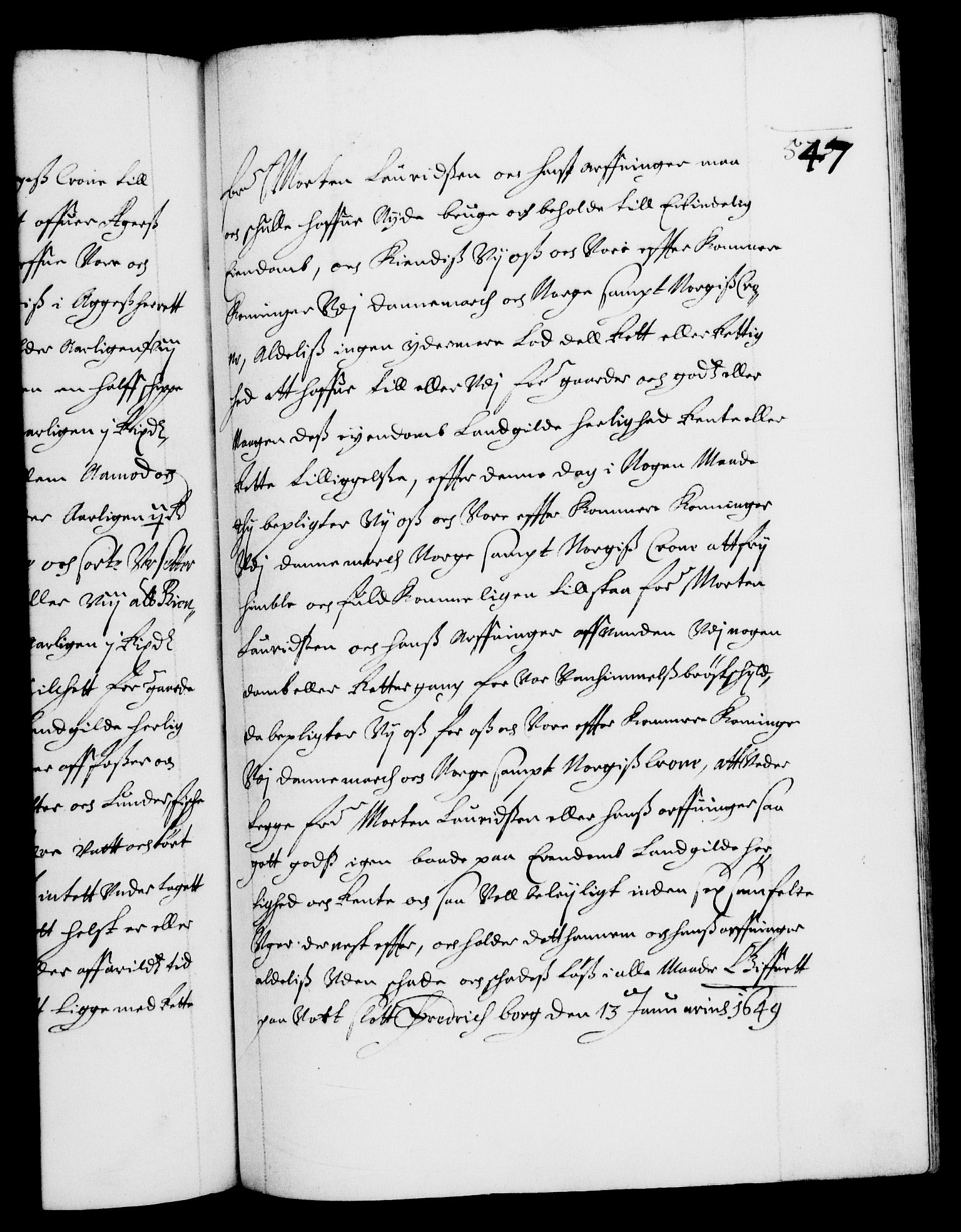Danske Kanselli 1572-1799, RA/EA-3023/F/Fc/Fca/Fcaa/L0007: Norske registre (mikrofilm), 1648-1650, p. 547a