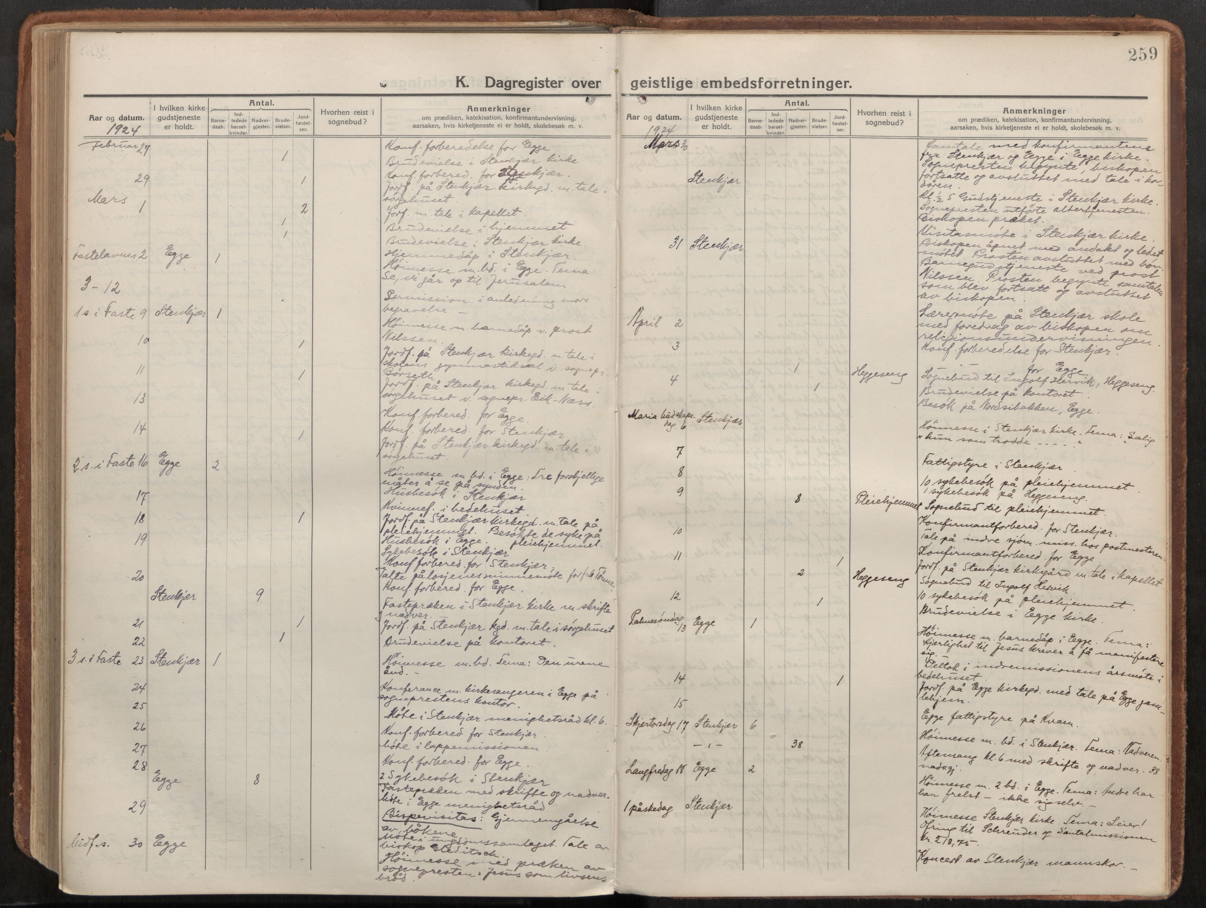 Steinkjer sokneprestkontor, SAT/A-1541/01/H/Ha/Haa/L0003: Parish register (official) no. 3, 1913-1922, p. 259