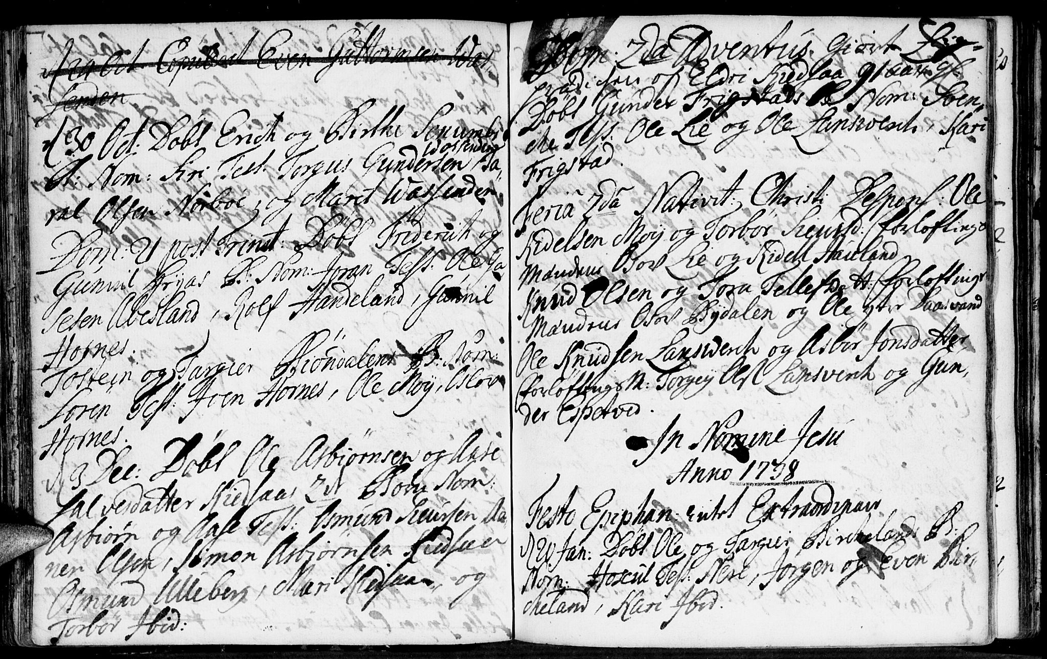 Evje sokneprestkontor, AV/SAK-1111-0008/F/Fa/Fab/L0001: Parish register (official) no. A 1, 1704-1764, p. 134-135